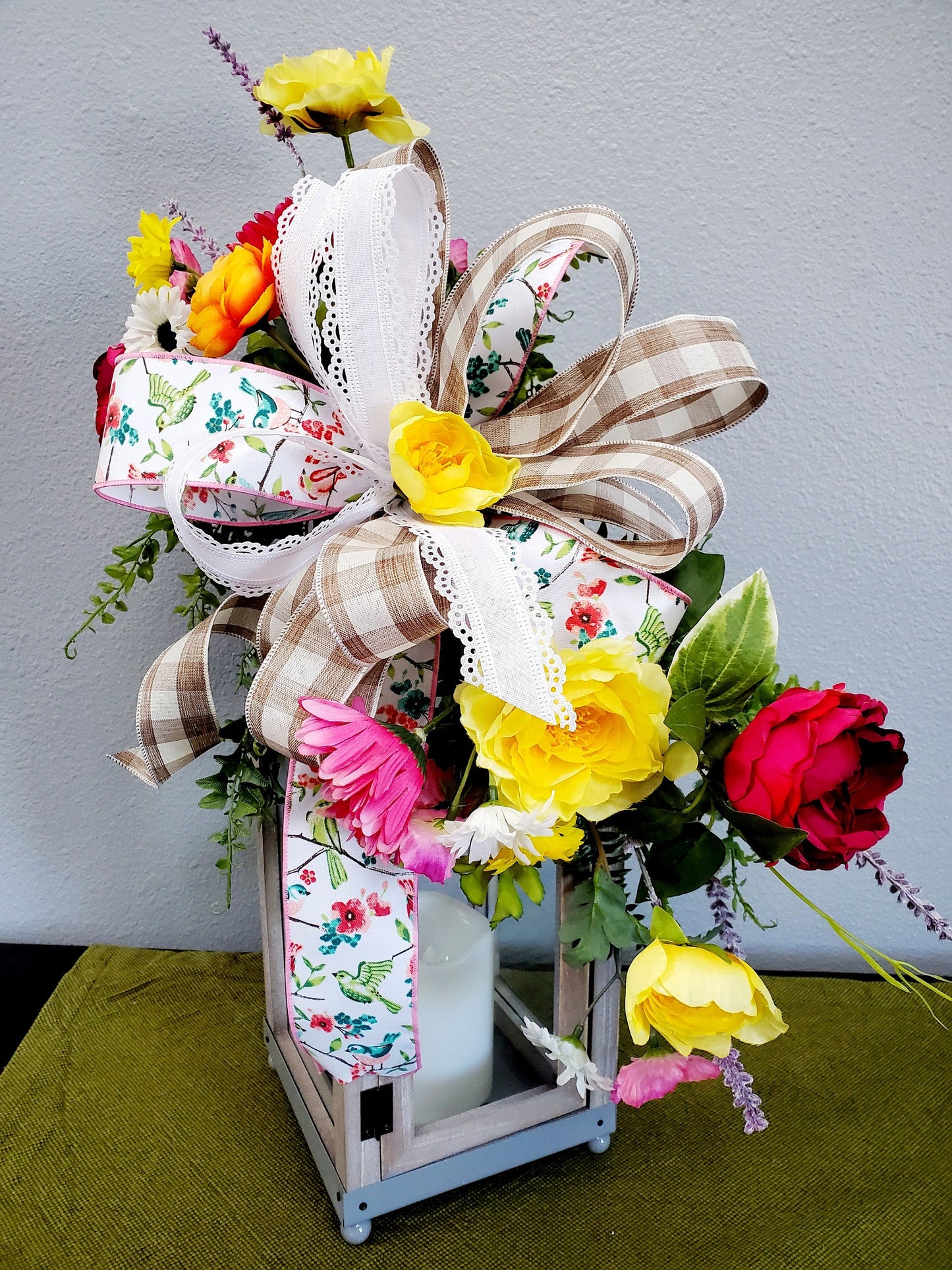 Spring Wildflower Wildflower Lantern Swag and Lantern My Store