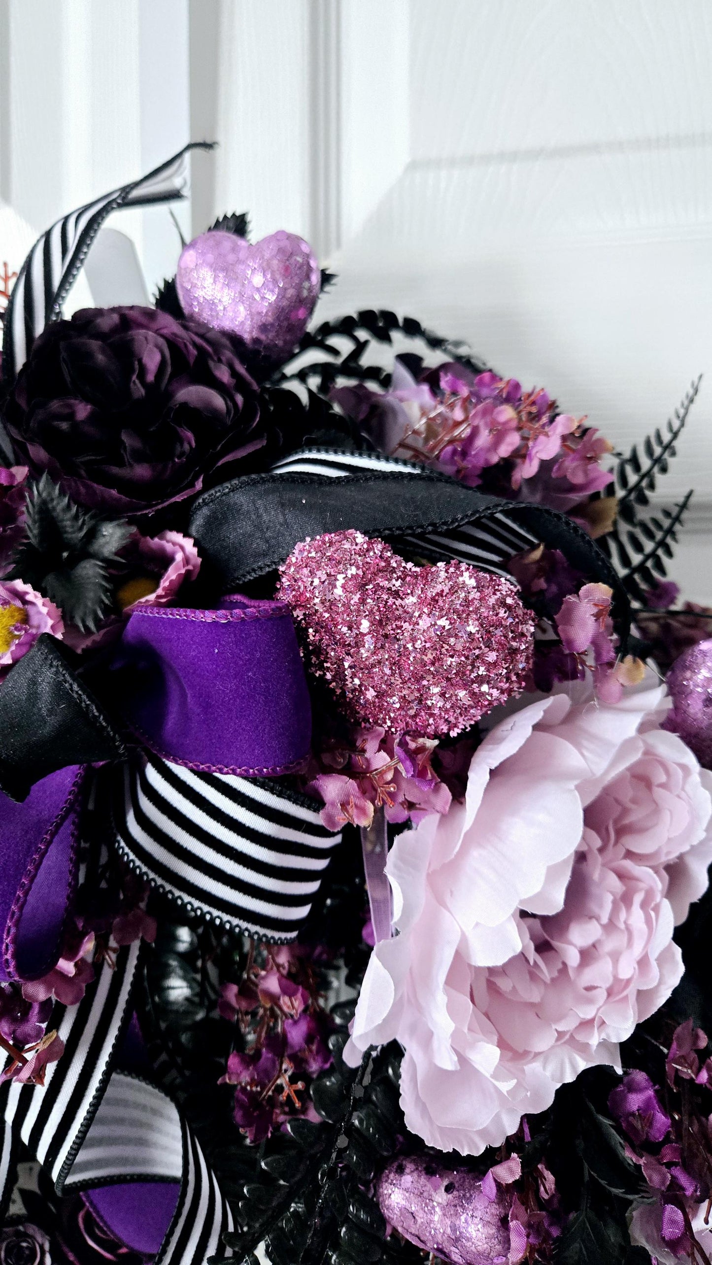 Gothic Front Door Wreath with Removable Heart Sign - Romantic style Stuffs n Things by JD