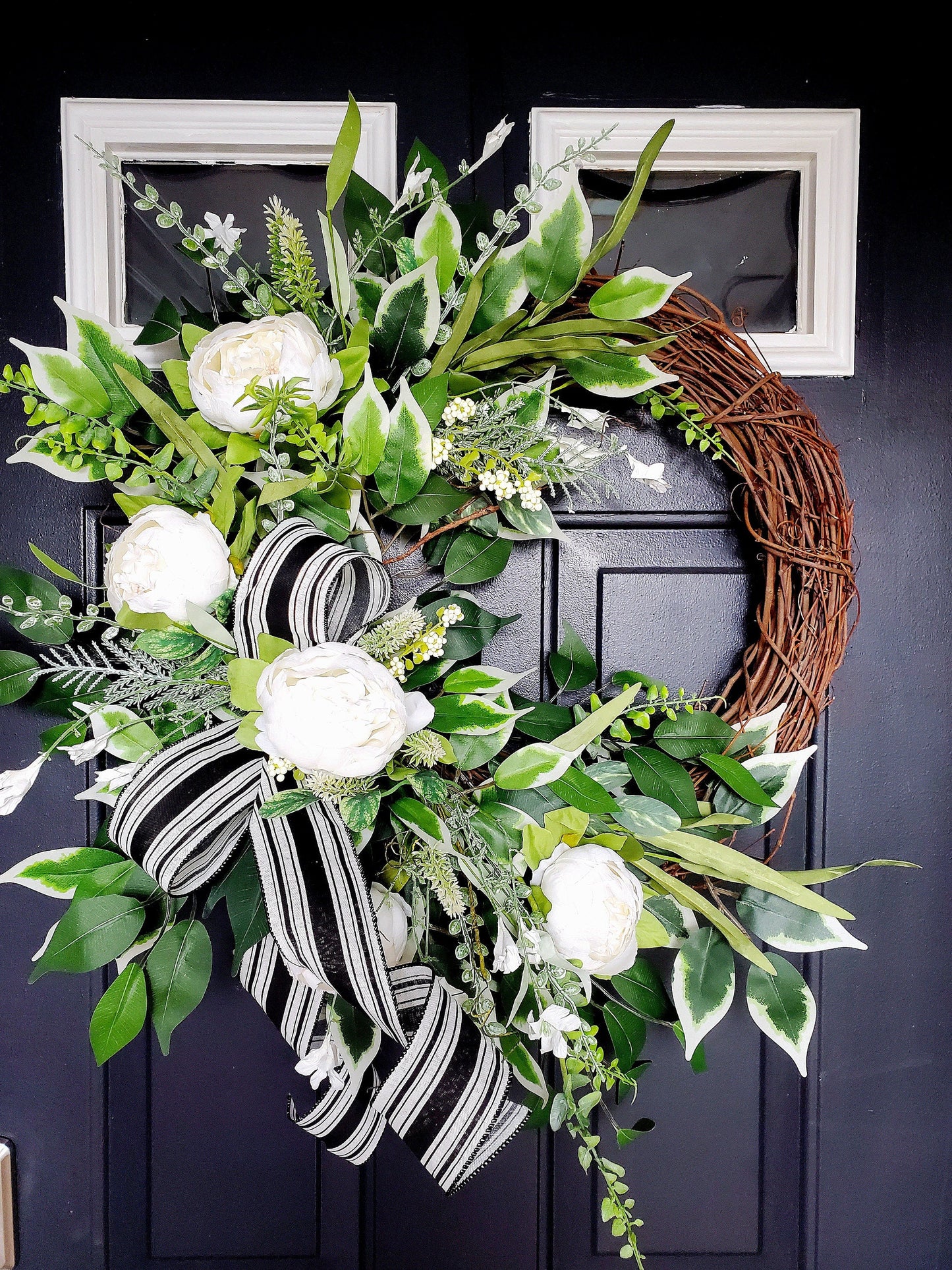 Every Day Peony Grapevine Wreath - Your Custom Color Choice Stuffs n Things by JD