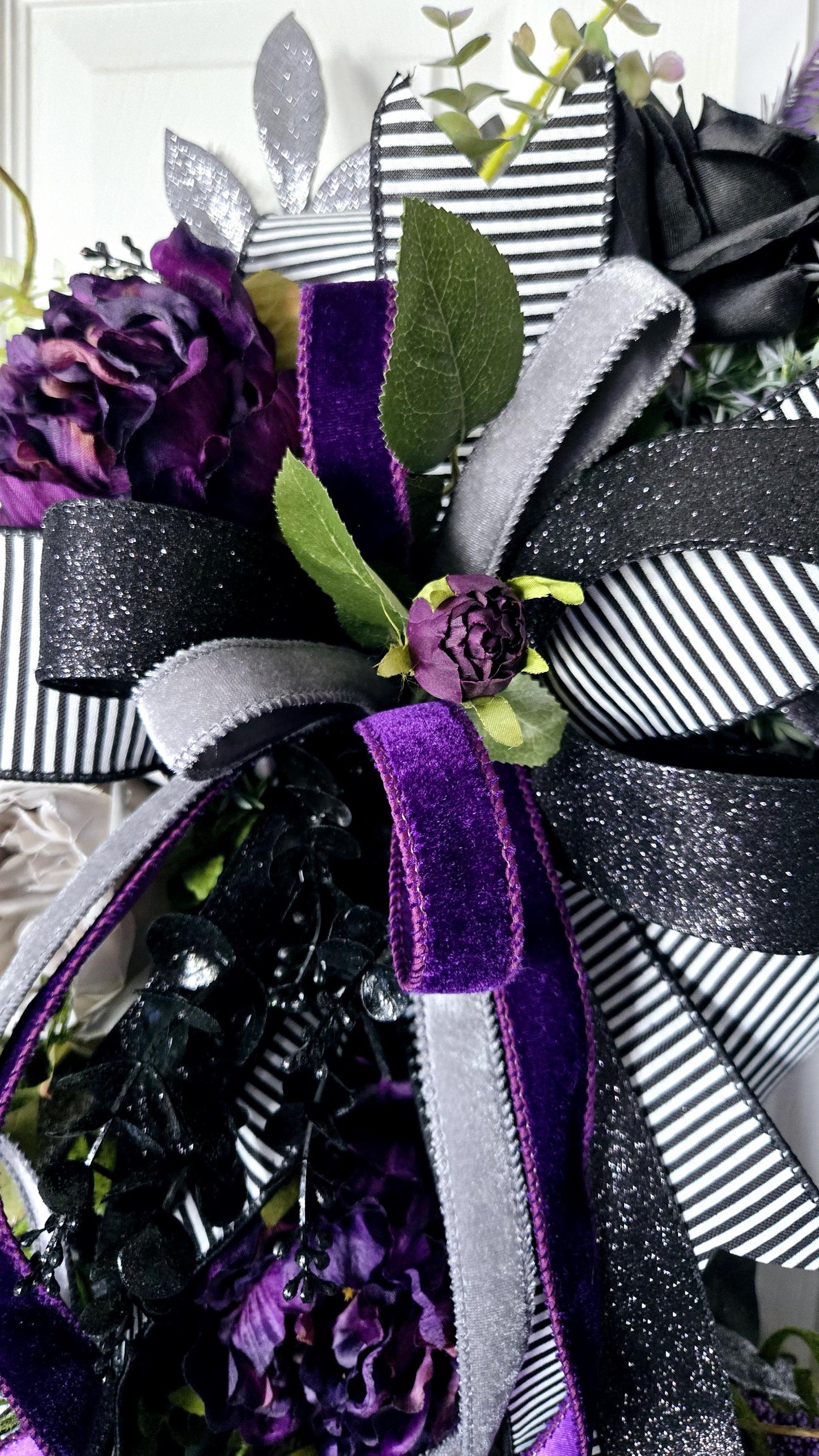 Gothic Purple & Moss Front Door Wreath with Removable Heart Sign - Dark & Moody style Stuffs n Things by JD