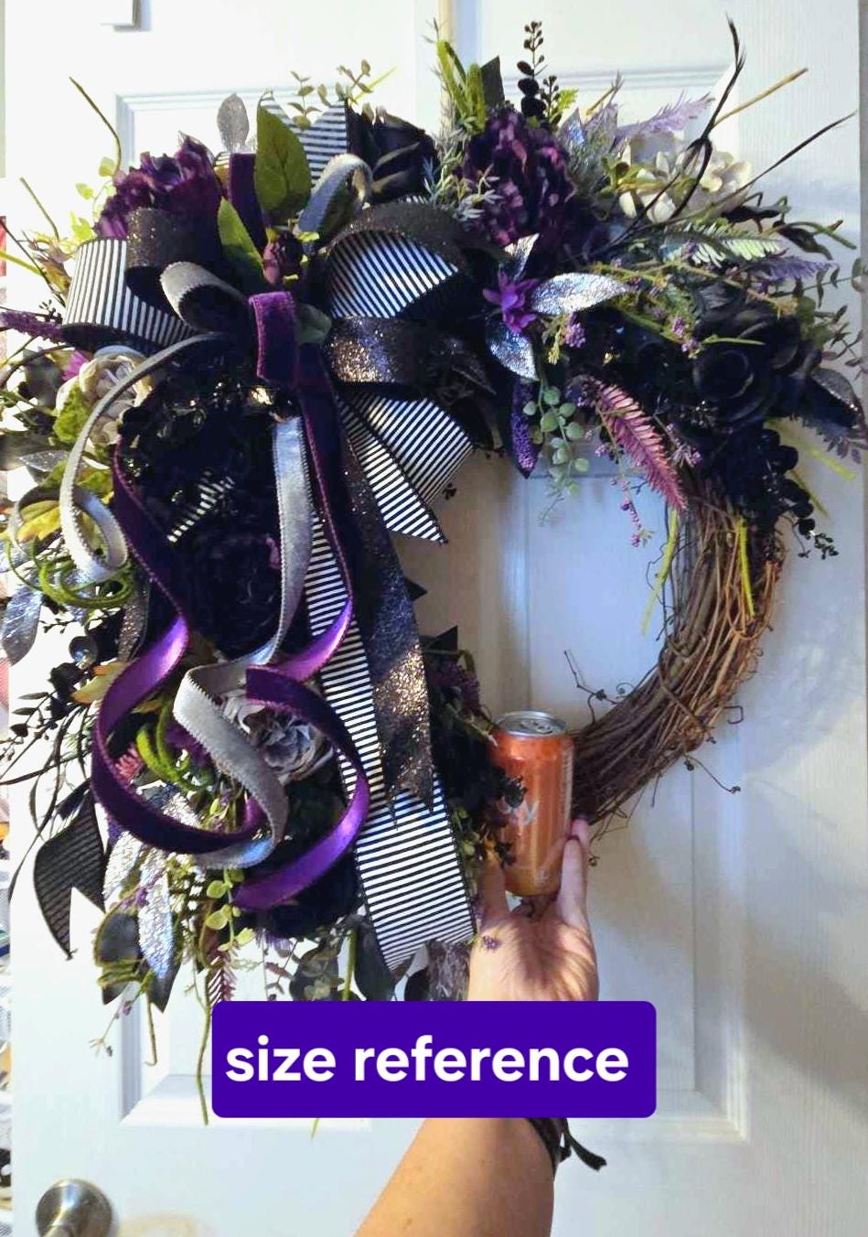 Gothic Purple & Moss Front Door Wreath with Removable Heart Sign - Dark & Moody style Stuffs n Things by JD