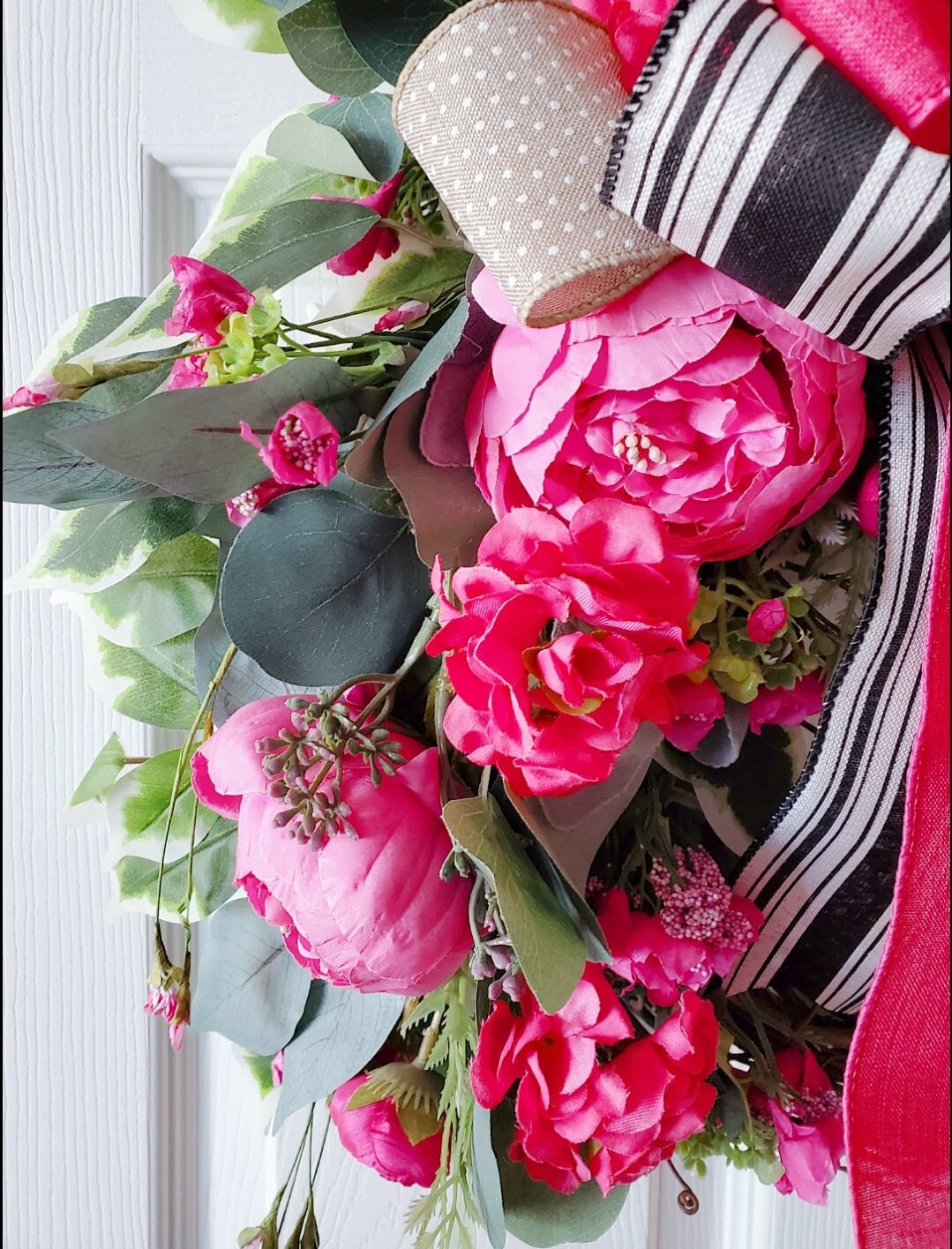 Pink Peony Grapevine Front Door Wreath Stuffs n Things by JD