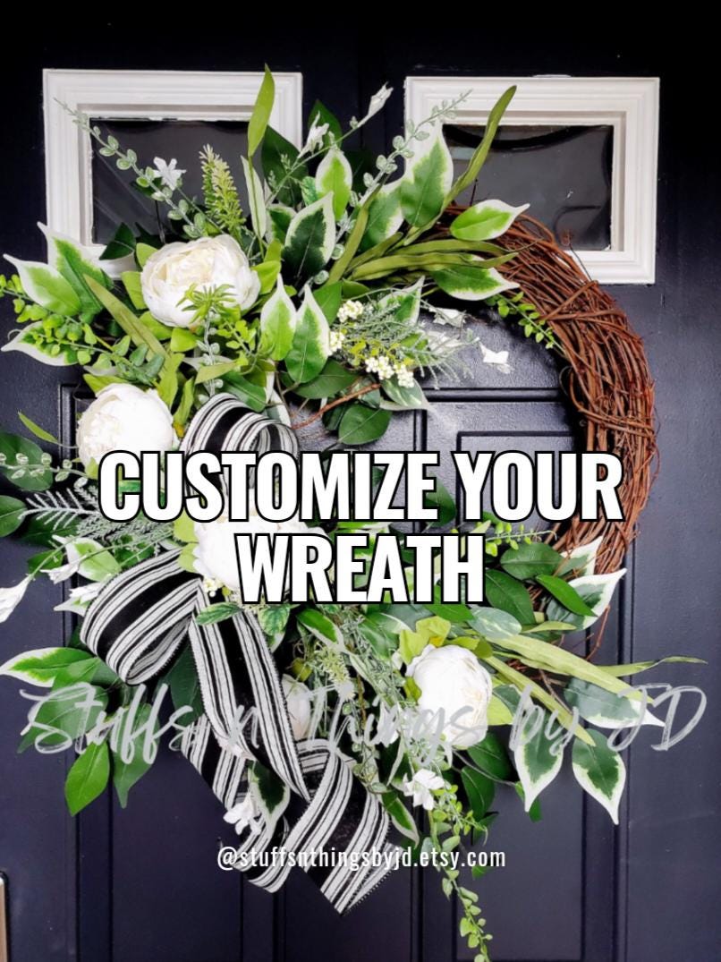 Every Day Peony Grapevine Wreath - Your Custom Color Choice Stuffs n Things by JD