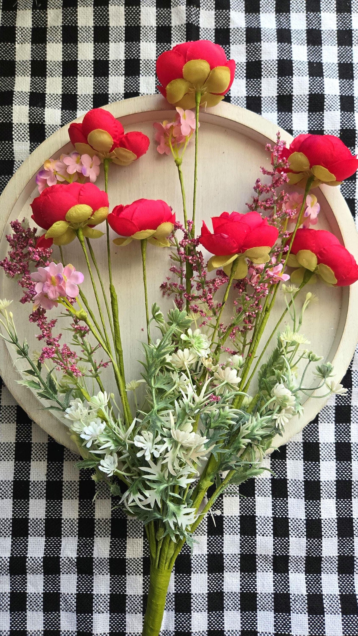 Ranunculus Bush, 21.5 inch Floral Filler, Flower Arrangements, Wreath Supplies, Artificial Home Decor Filler Plants, Spring Florals, 40218 Stuffs n Things by JD