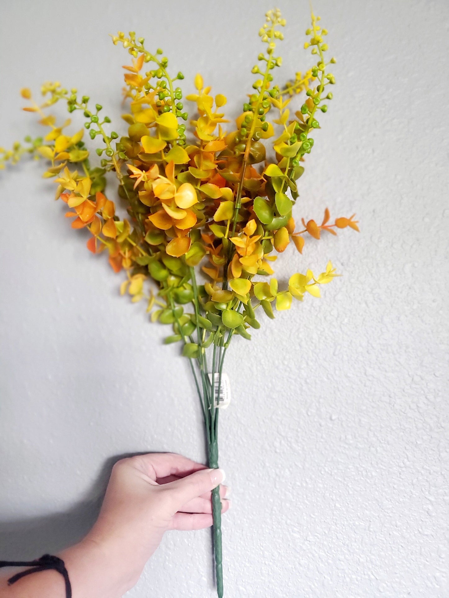 Artificial Eucalyptus Greenery Pick Stem Spray in Fall colors Stuffs n Things by JD