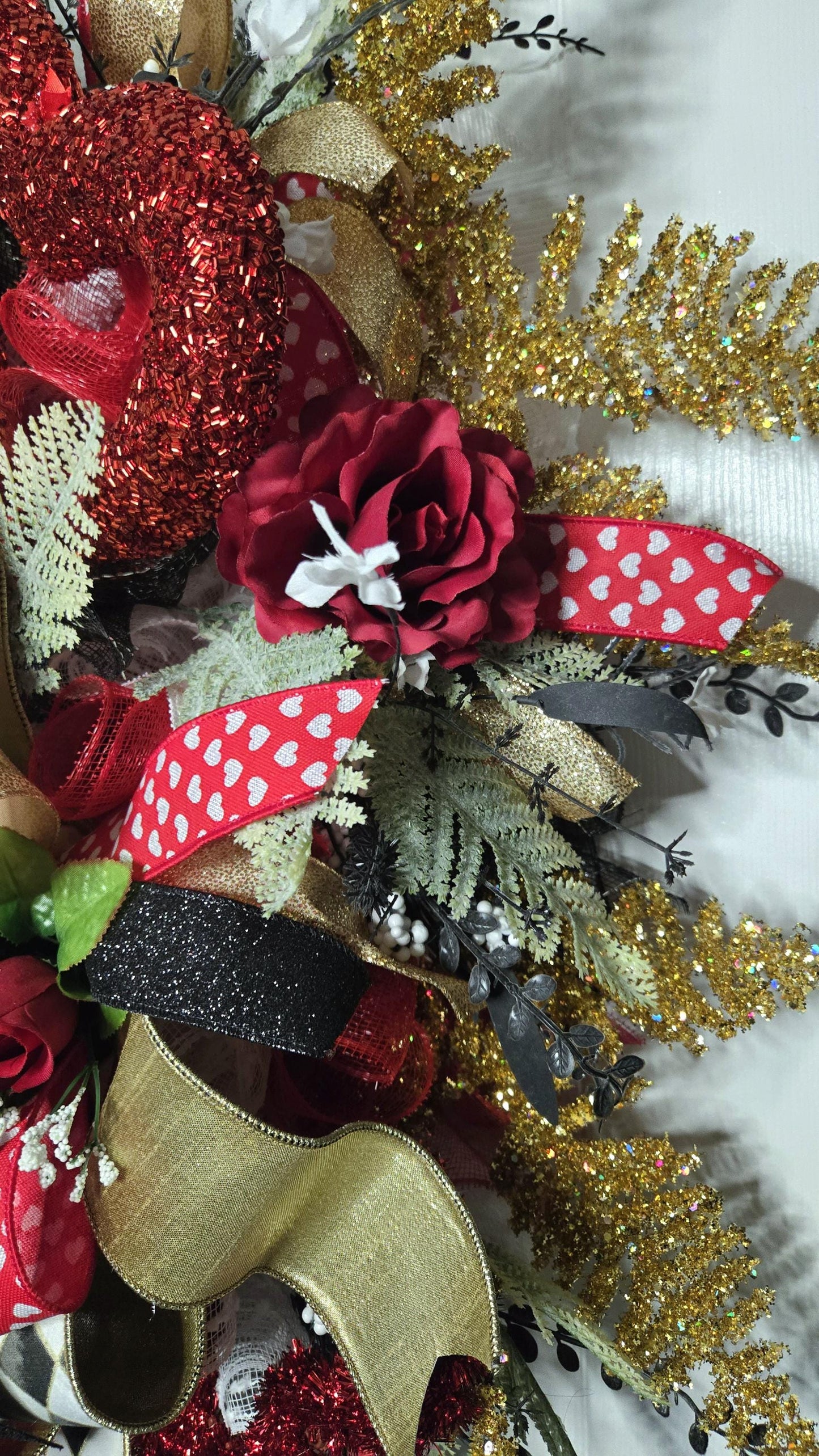 Queen of Hearts Alice in Wonderland themed Front Door Wreath Stuffs n Things by JD