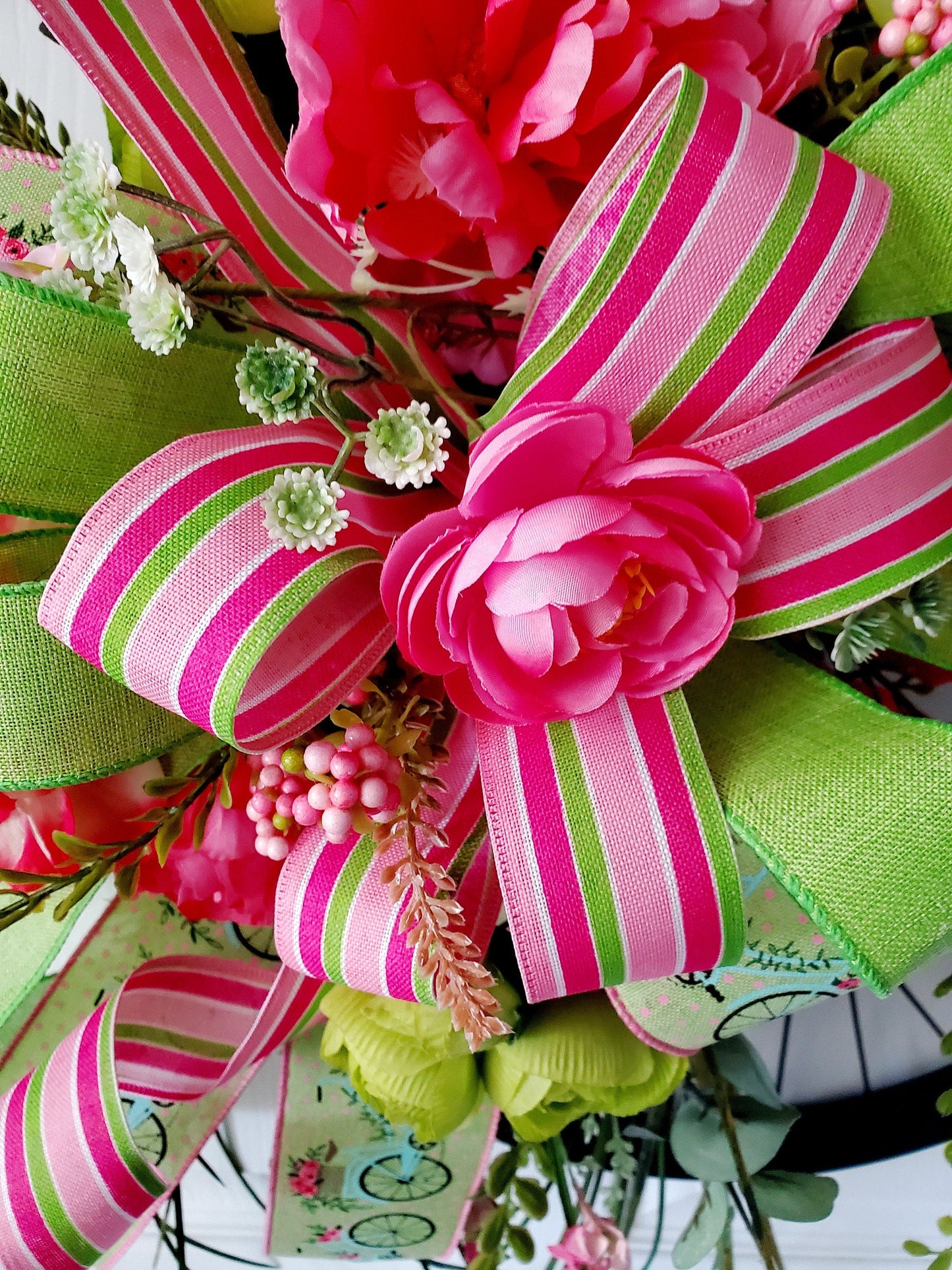 Bicycle Wheel Rim Front Door Wreath Stuffs n Things by JD