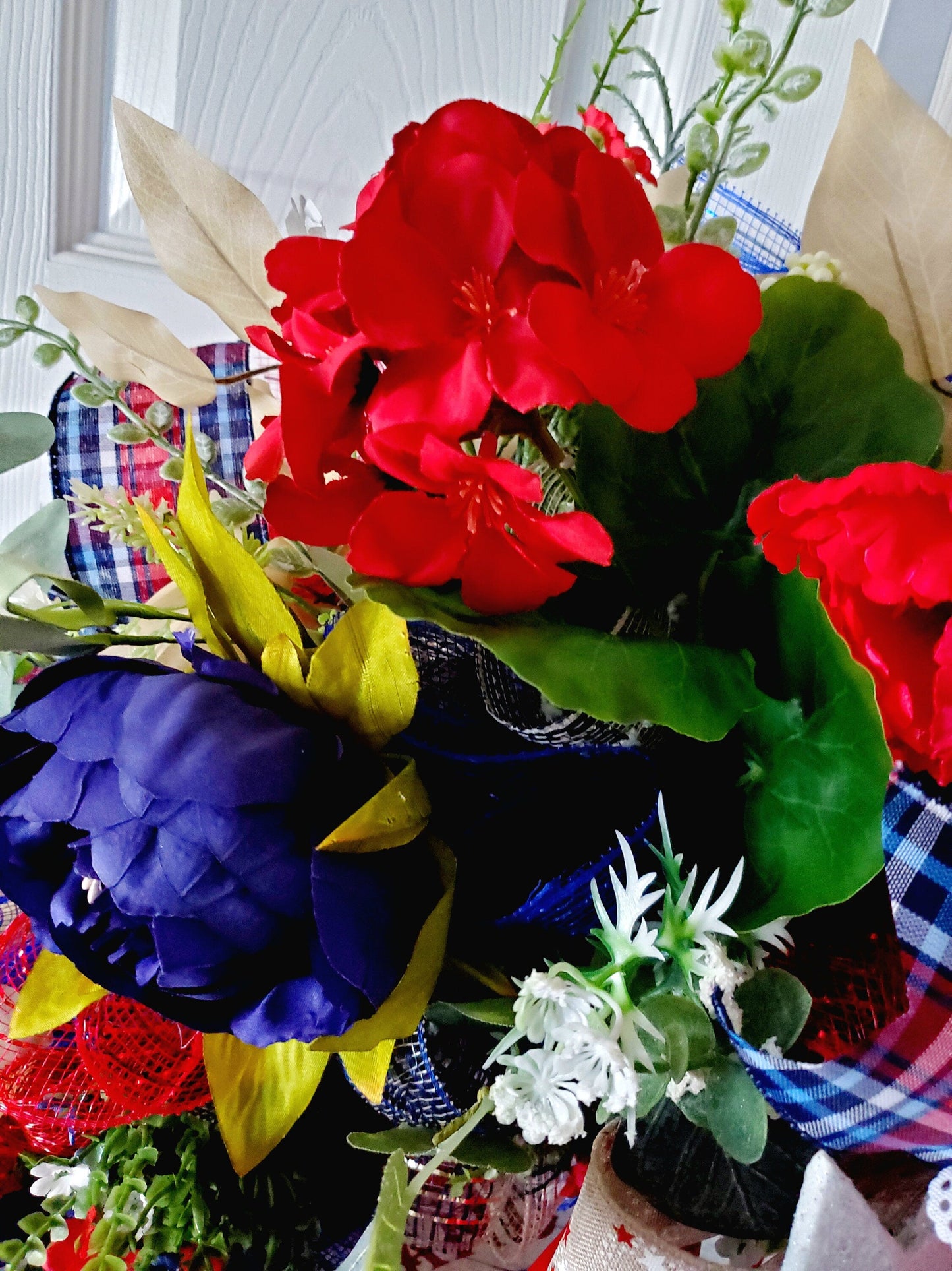 4th of July Patriotic Home of the Brave Front Door Wreath Stuffs n Things by JD