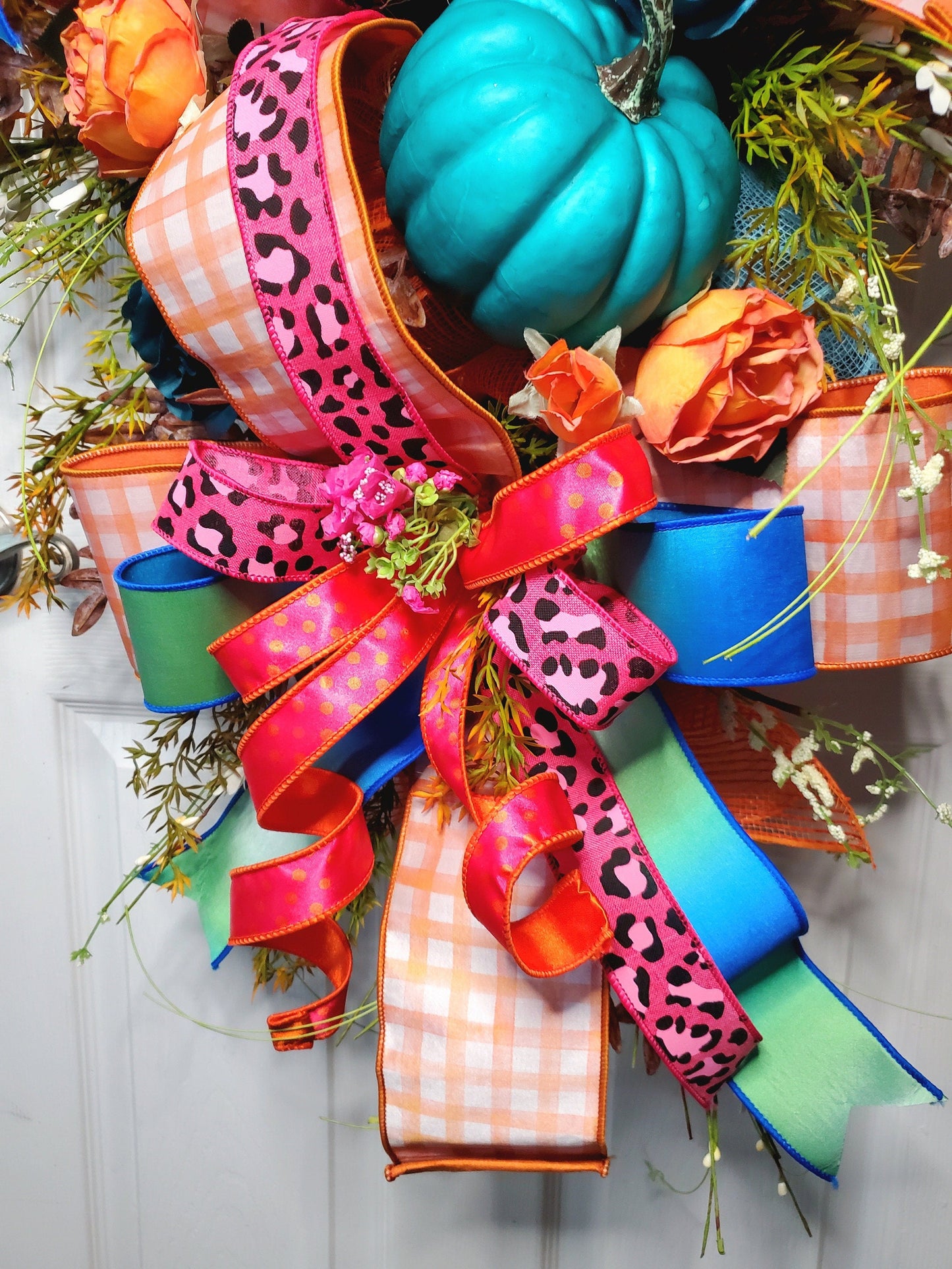 XL Fall Halloween Pumpkin Teardrop Swag for Front Door or Mantle Stuffs n Things by JD