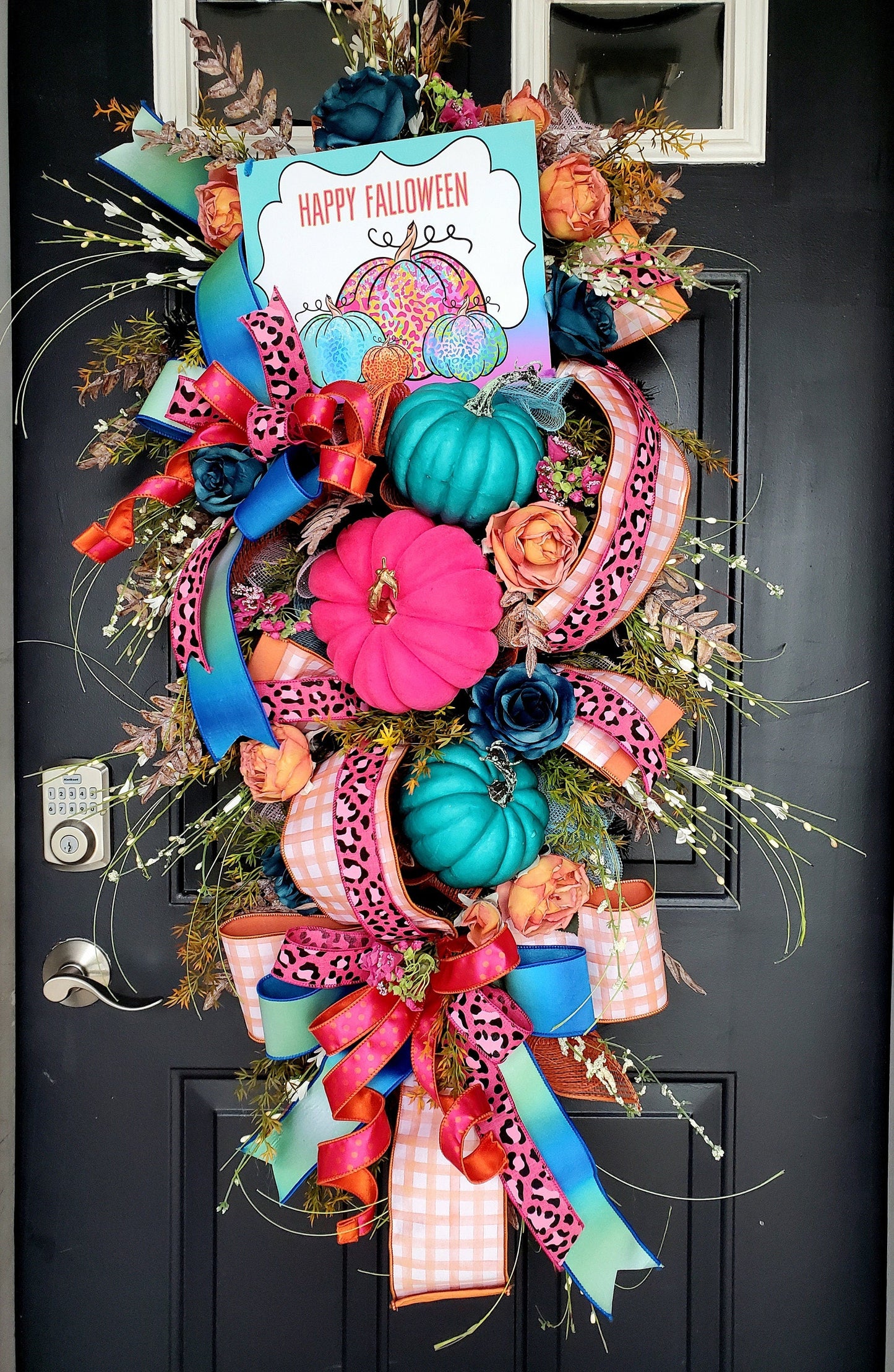 XL Fall Halloween Pumpkin Teardrop Swag for Front Door or Mantle Stuffs n Things by JD