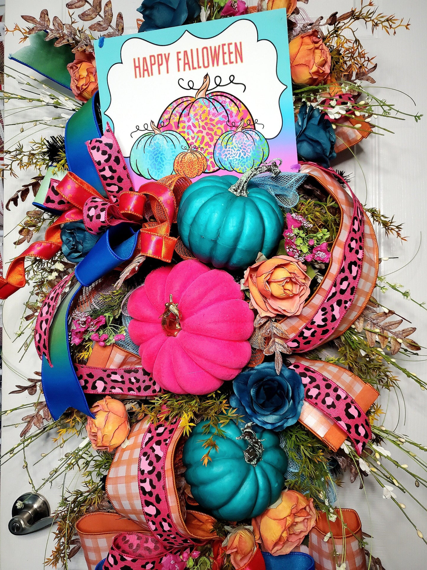 XL Fall Halloween Pumpkin Teardrop Swag for Front Door or Mantle Stuffs n Things by JD