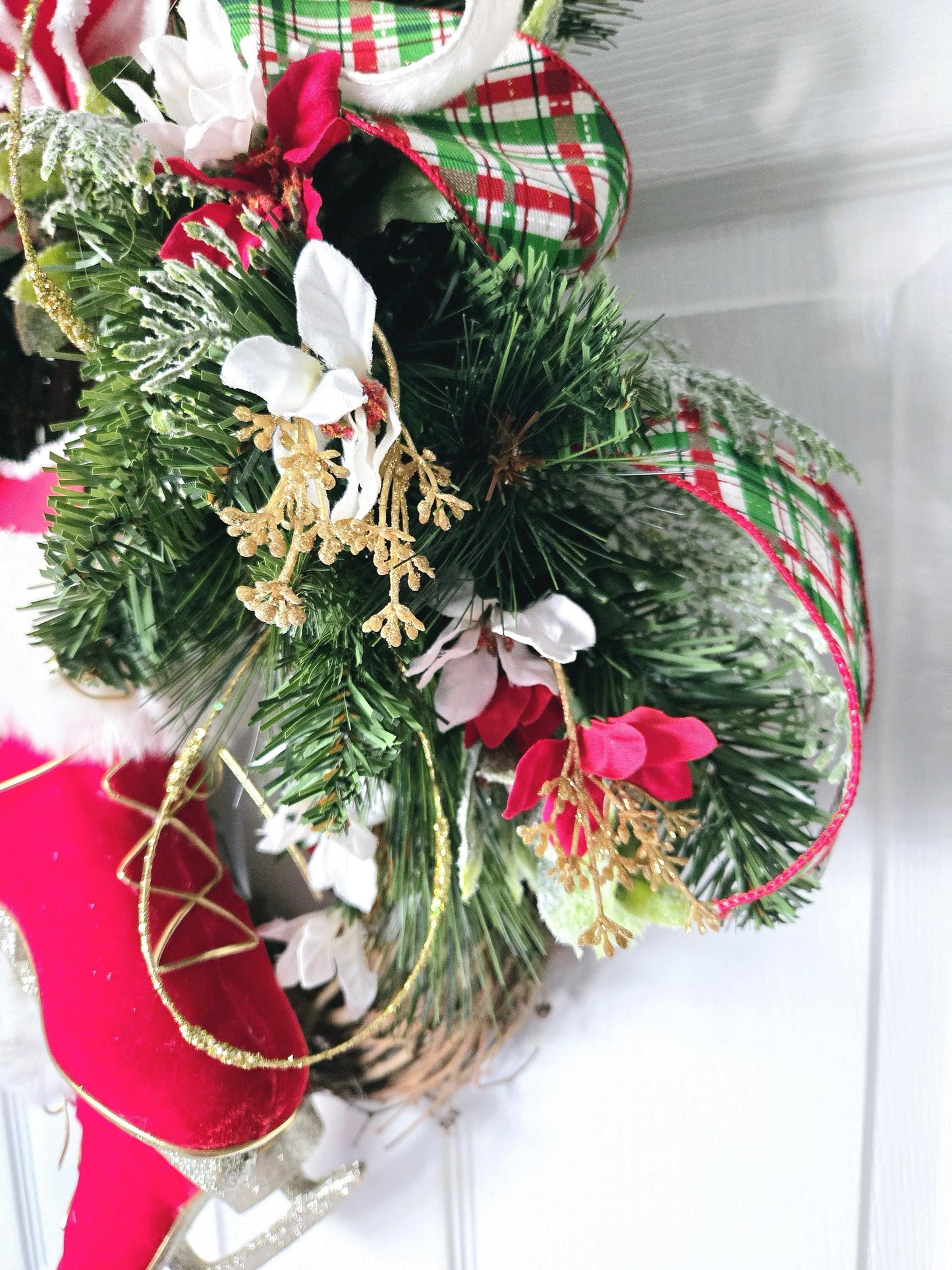 Ice Skates Winter Grapevine Wreath for Front Door Stuffs n Things by JD