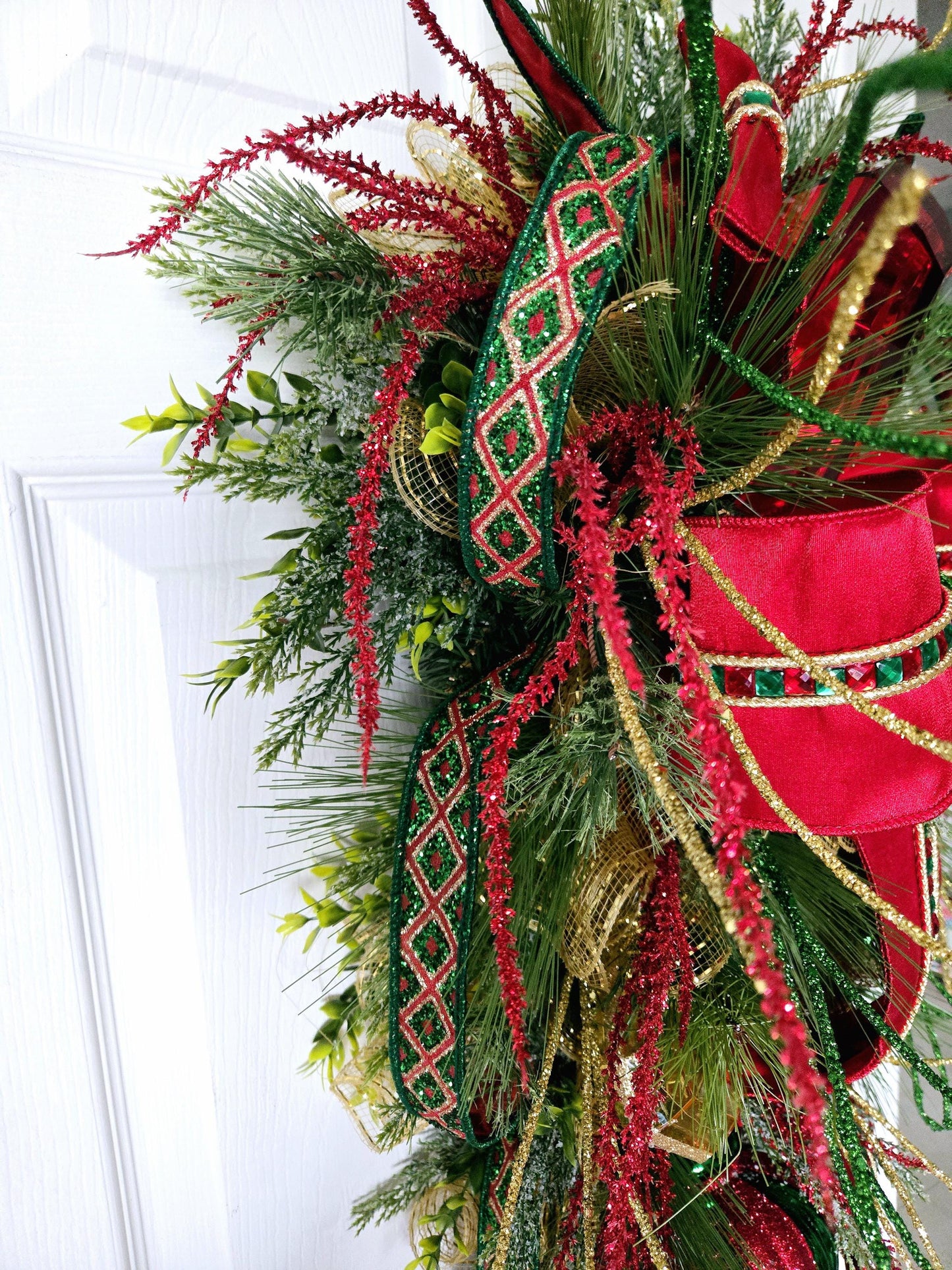 Jeweled Winter Christmas Swag for Front Door or Mantle Stuffs n Things by JD