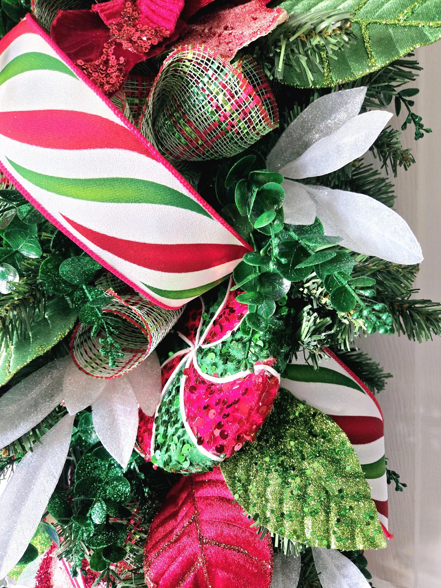 XXL 48 inch Christmas Poinsettia Front Door Swag Stuffs n Things by JD