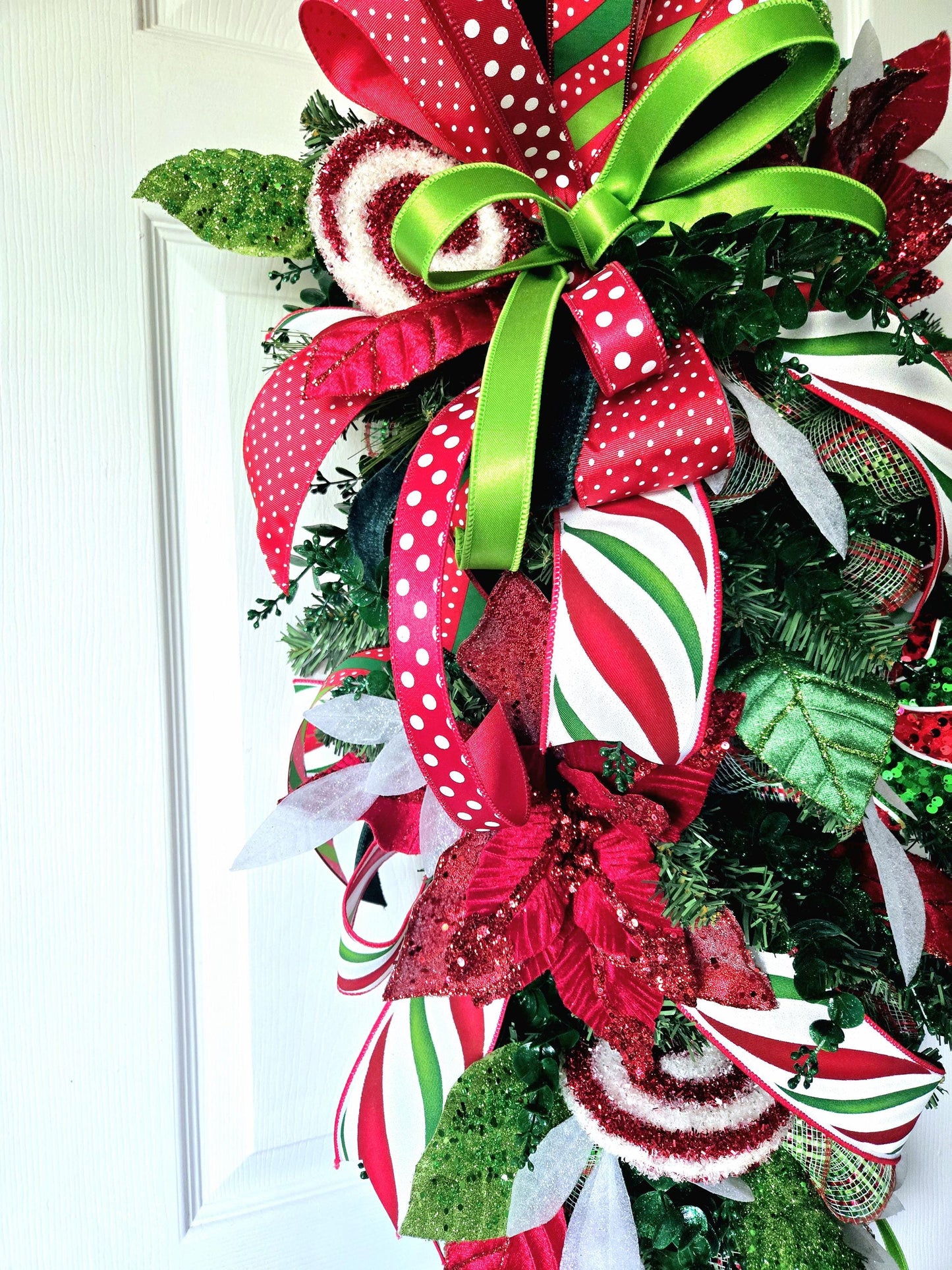 XXL 48 inch Christmas Poinsettia Front Door Swag Stuffs n Things by JD