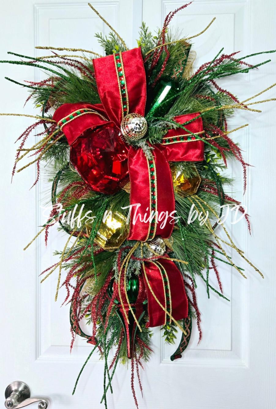 Jeweled Winter Christmas Swag for Front Door or Mantle Stuffs n Things by JD