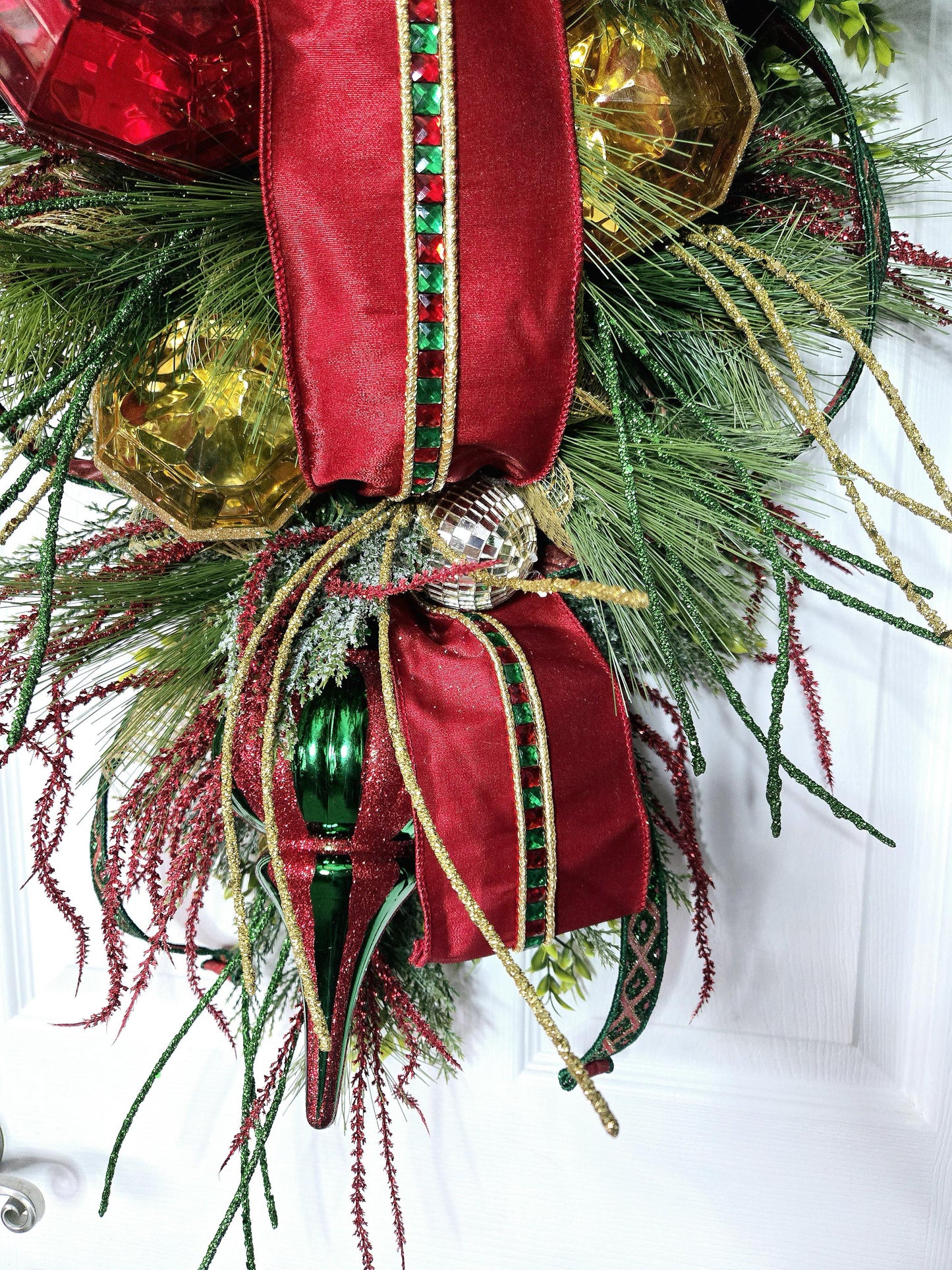 Jeweled Winter Christmas Swag for Front Door or Mantle Stuffs n Things by JD