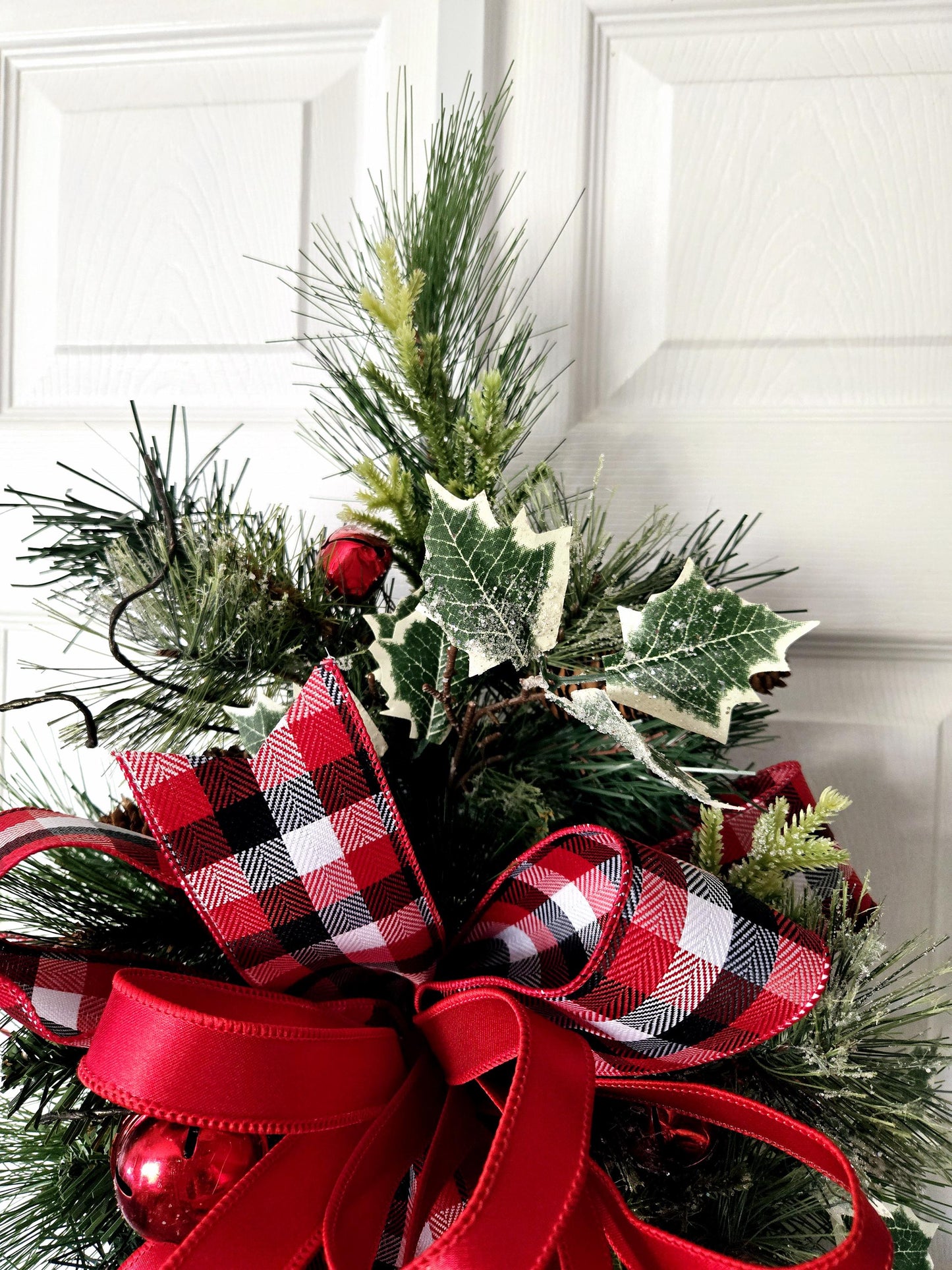 Rustic Winter Swag with Black Bells - Farmhouse Style Wreath Stuffs n Things by JD