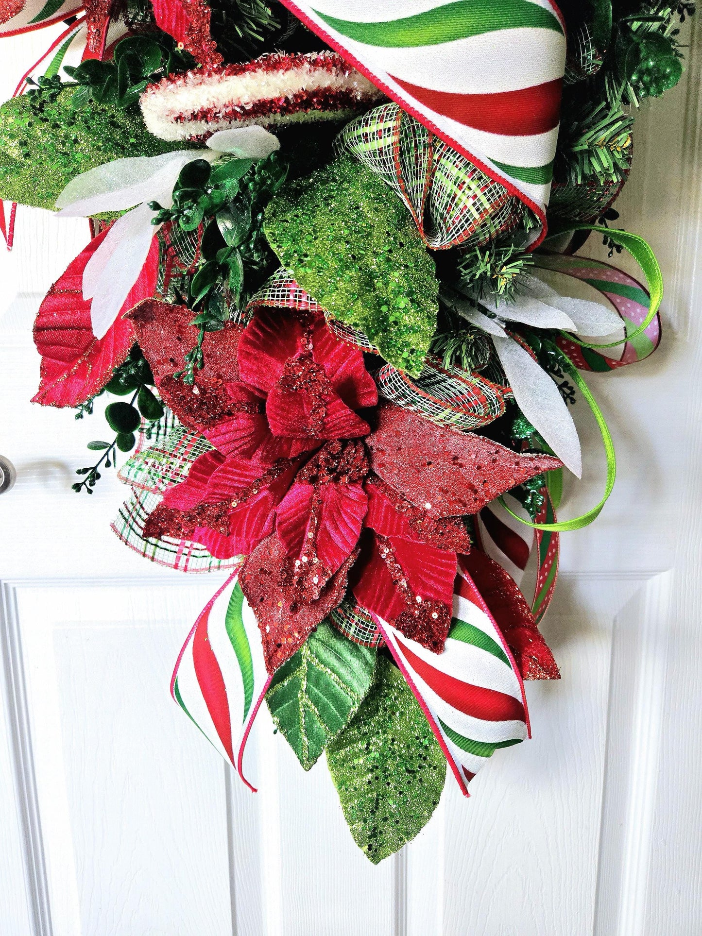 XXL 48 inch Christmas Poinsettia Front Door Swag Stuffs n Things by JD
