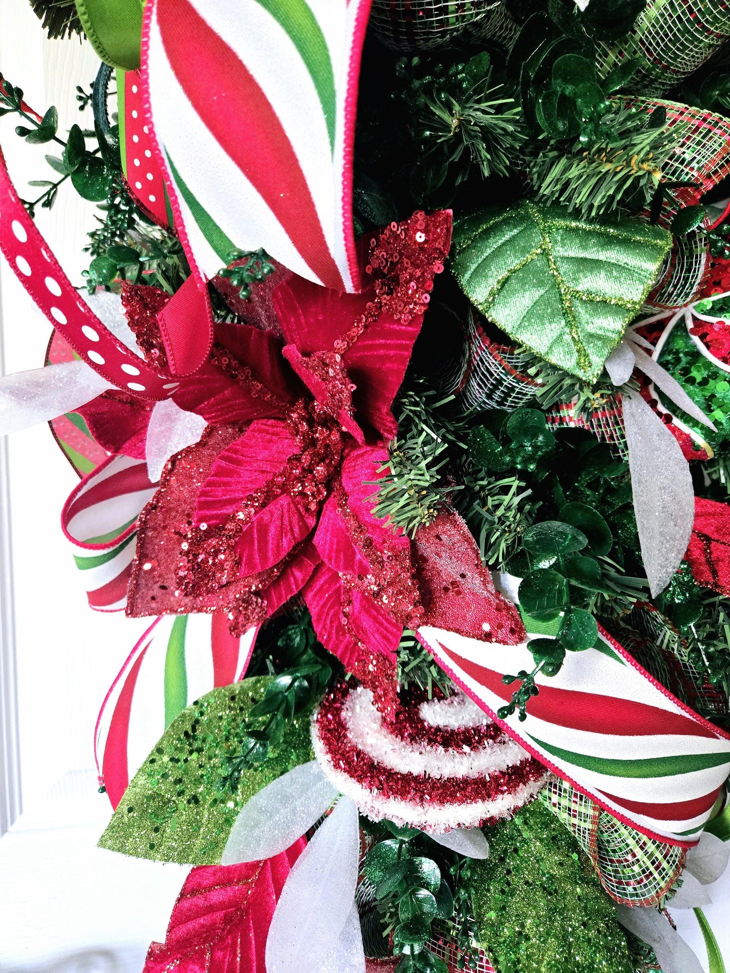XXL 48 inch Christmas Poinsettia Front Door Swag Stuffs n Things by JD