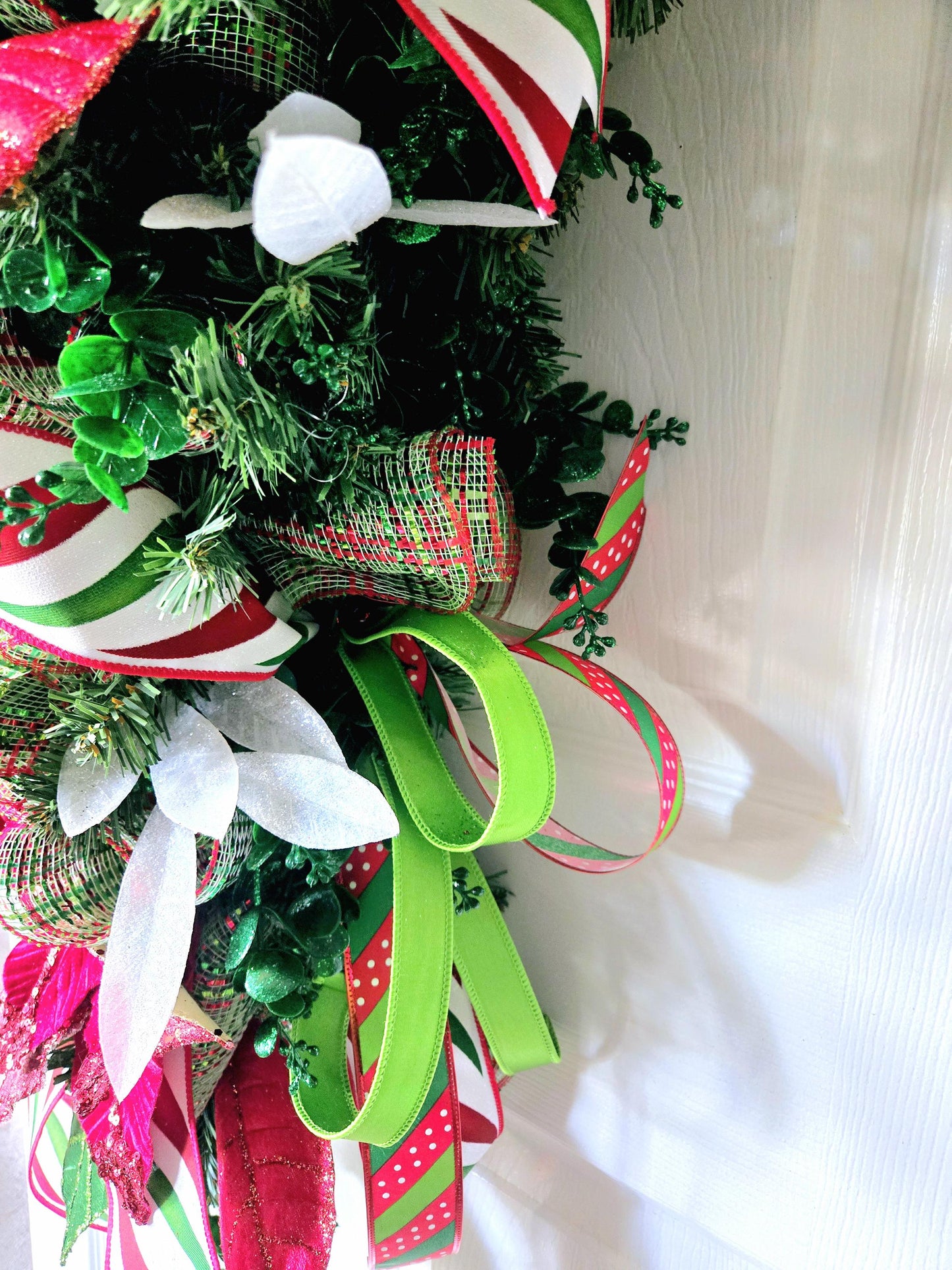 XXL 48 inch Christmas Poinsettia Front Door Swag Stuffs n Things by JD