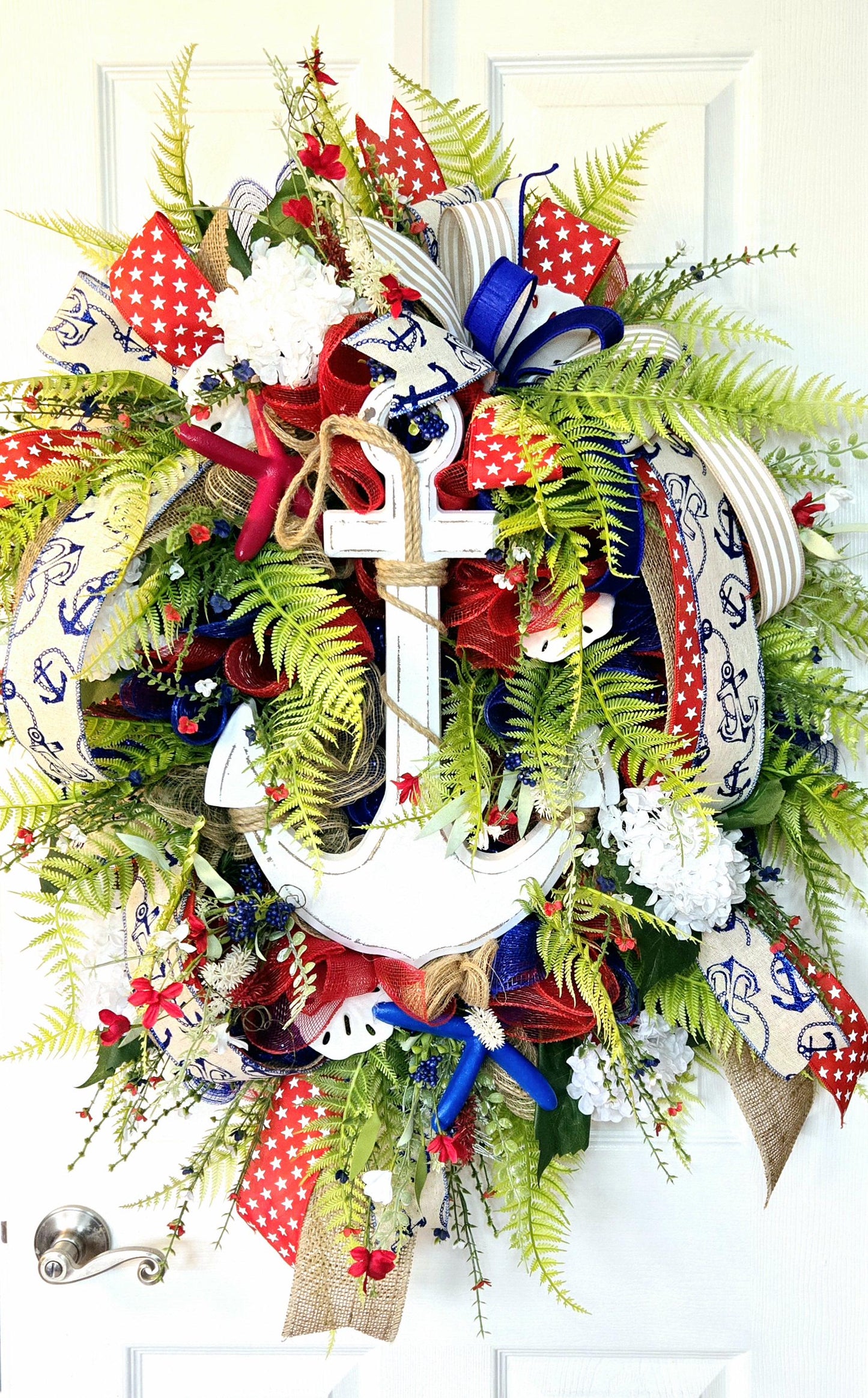 Nautical Anchor Patriotic Front Door Wreath Stuffs n Things by JD