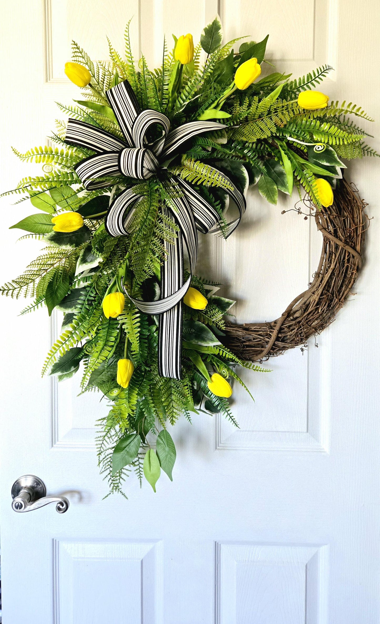 Real Touch Spring Tulip Custom Wreath - Made to Order in Multiple Color Options Stuffs n Things by JD