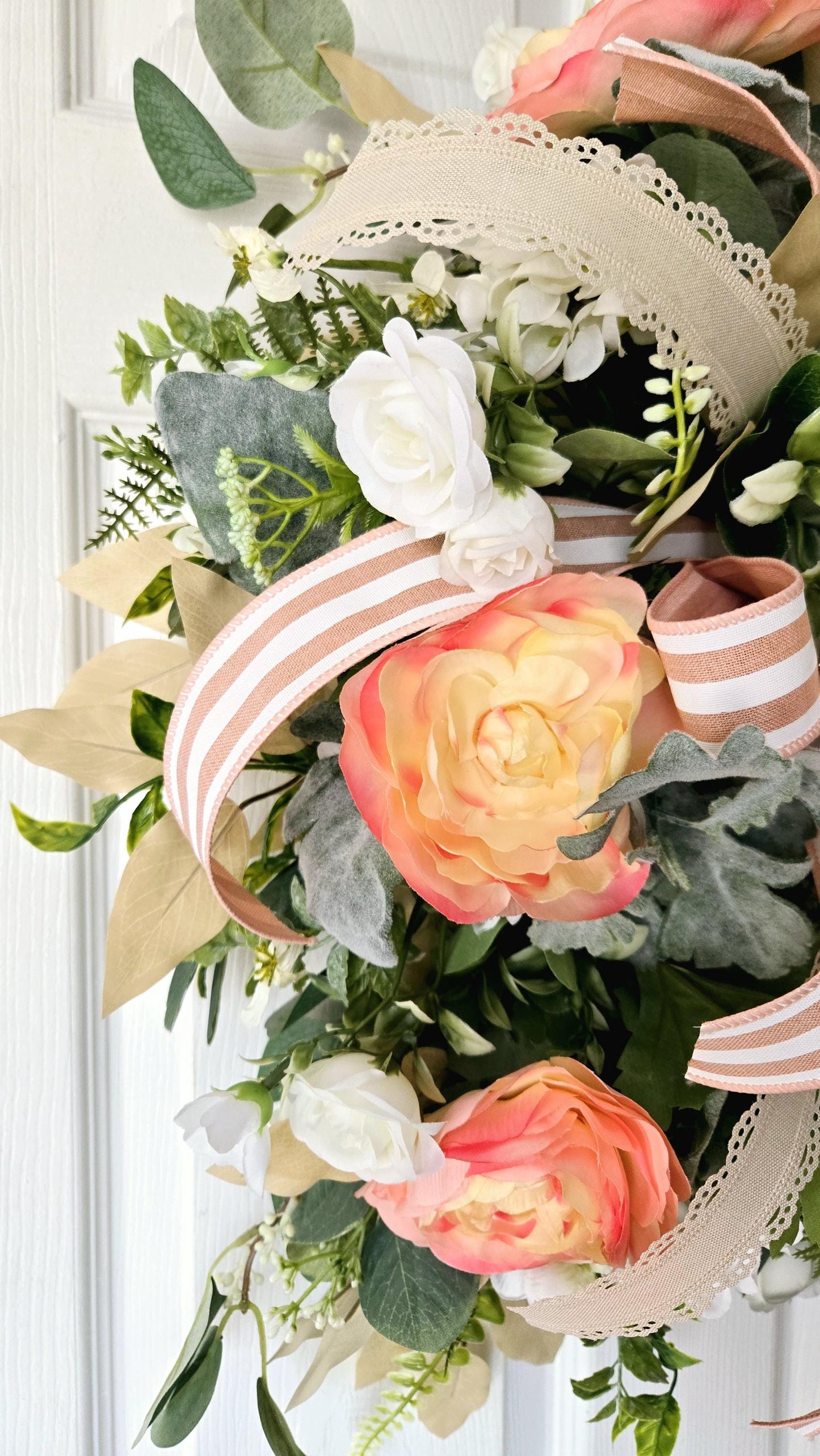 Farmhouse Highland Cow Welcome Wreath for Front Door Stuffs n Things by JD