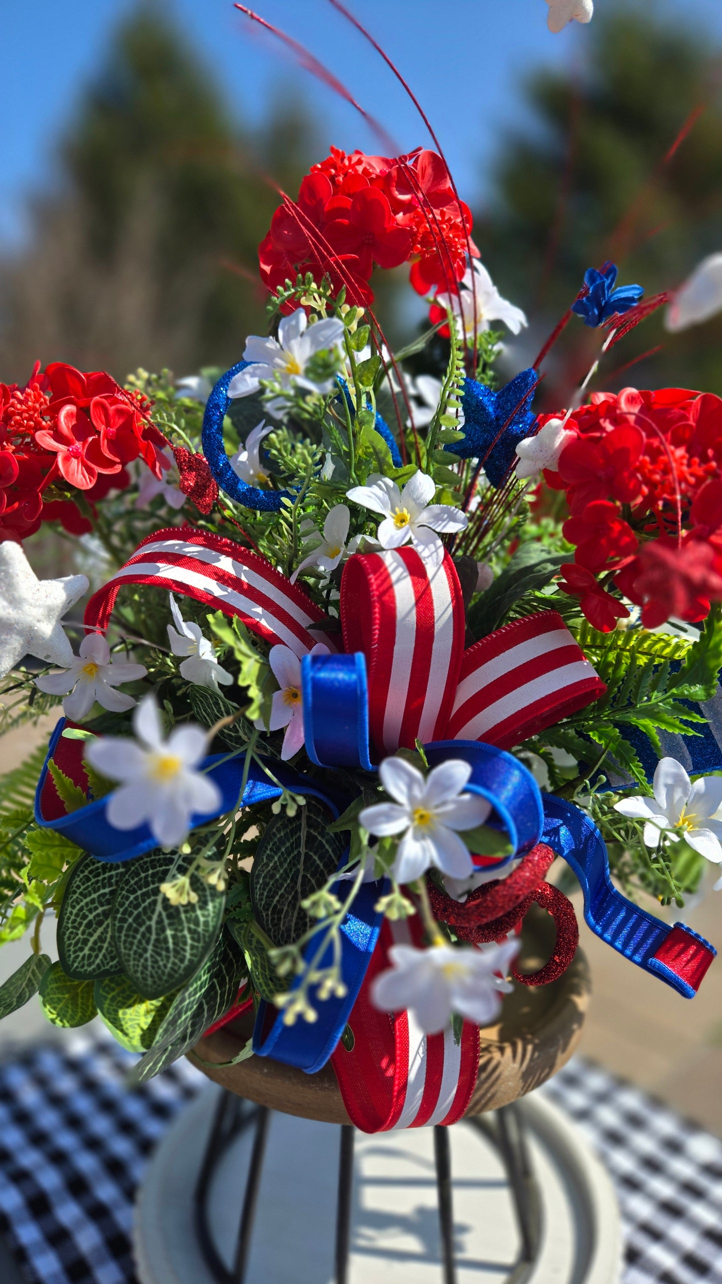 Summer Flower Arrangement - Patriotic Centerpiece - Stuffs n Things by JD