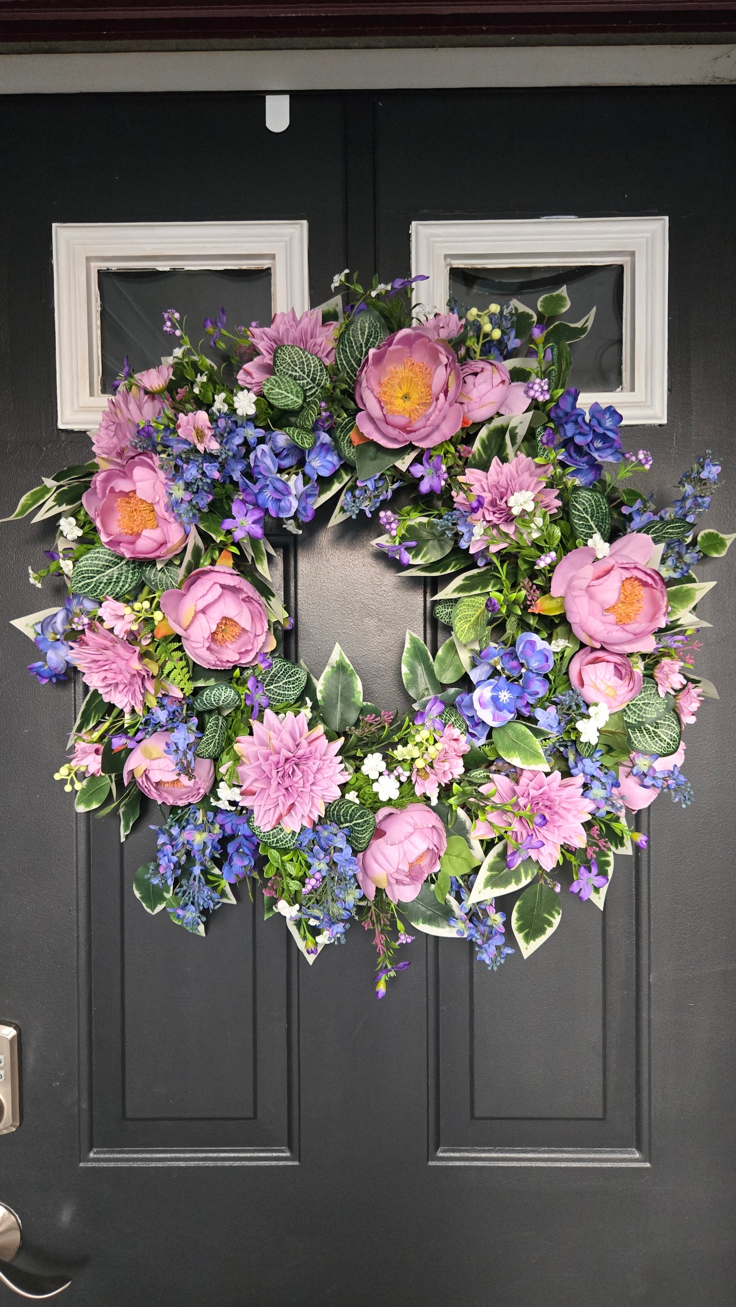 Stunning Lavender Peony and Dahlia Wreath
