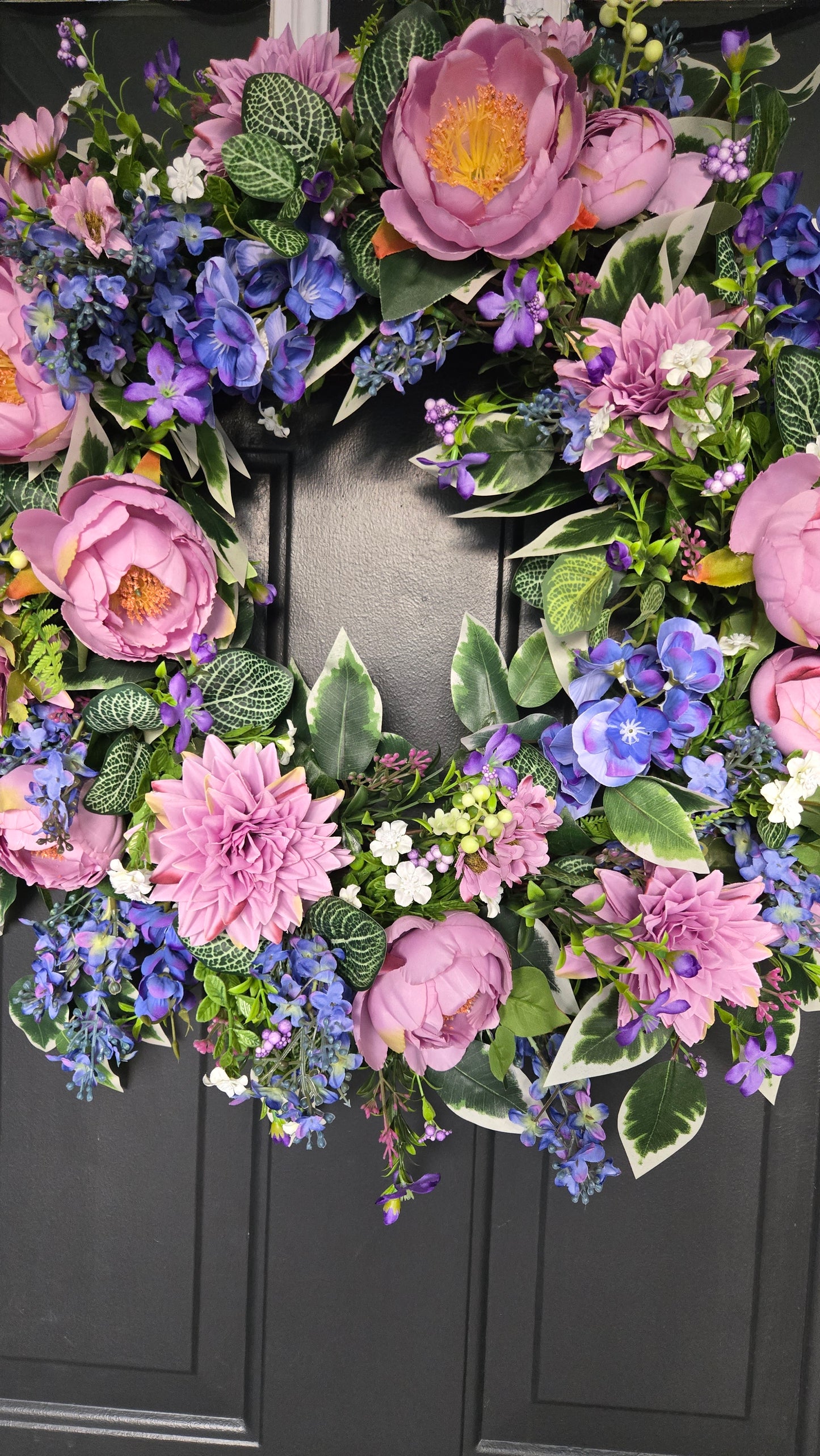 Stunning Lavender Peony and Dahlia Wreath