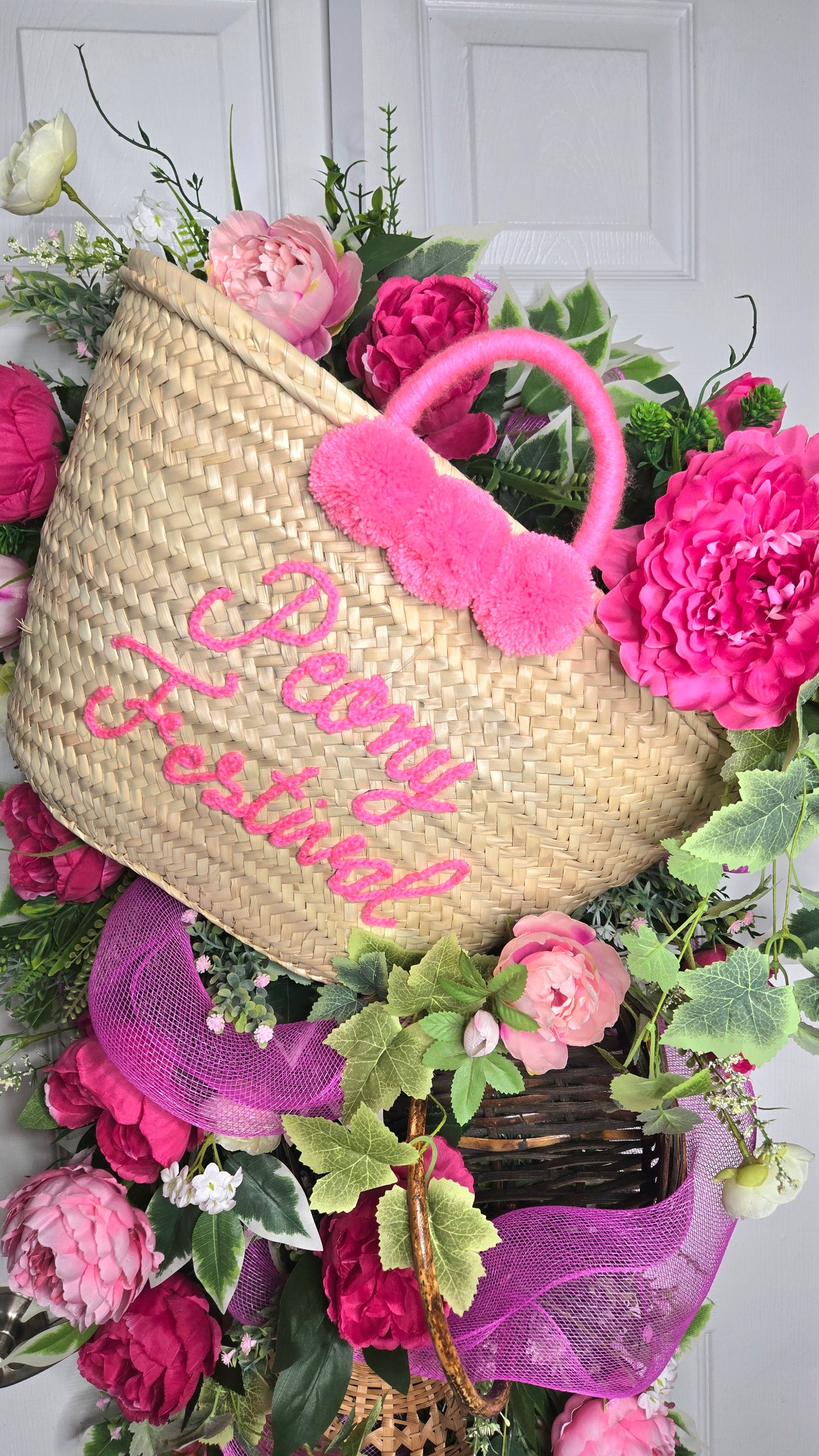 51" Peony Festival and Basket Swag