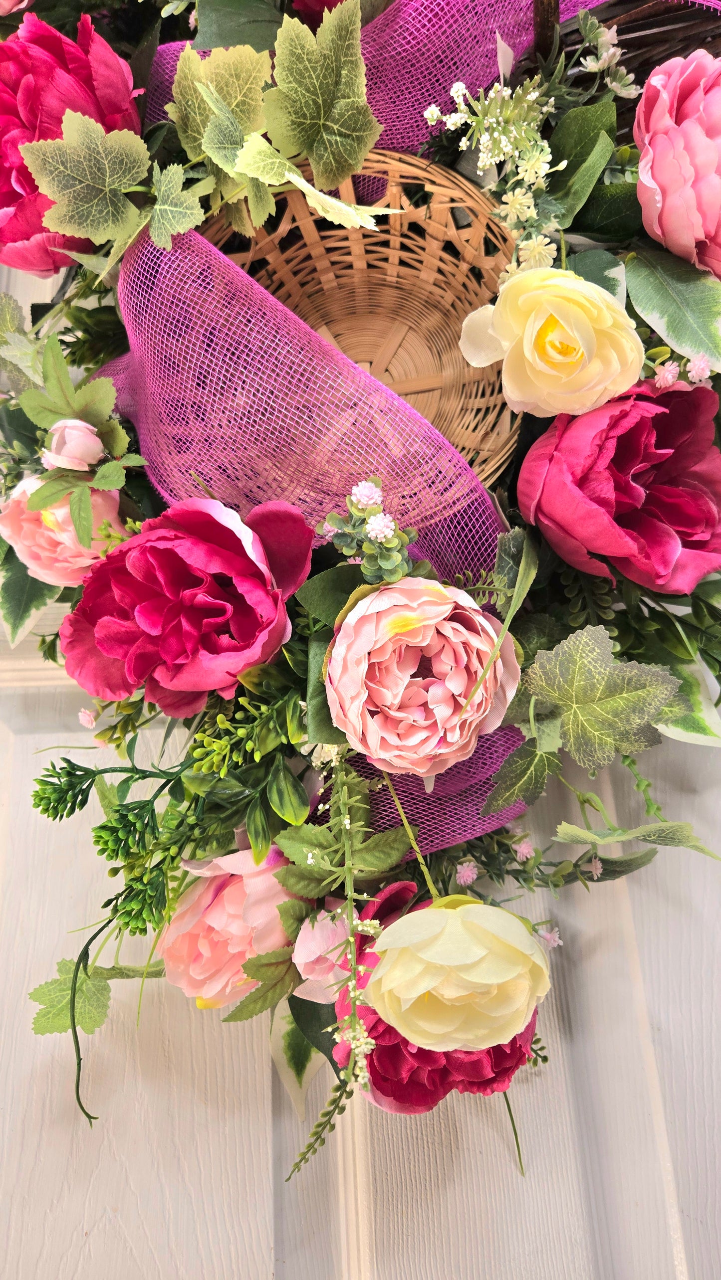 51" Peony Festival and Basket Swag