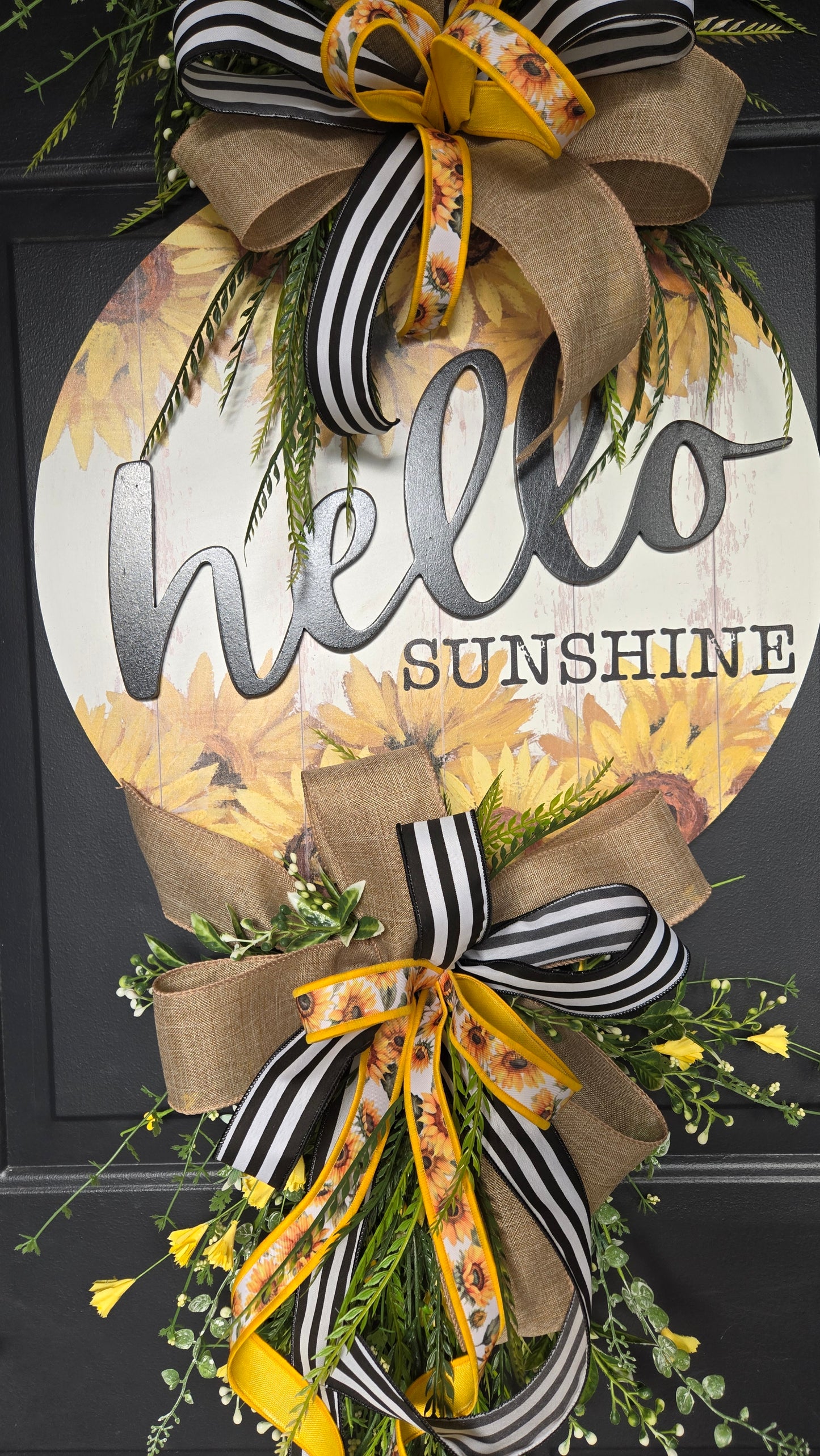 Summer Wreath - Sunflower Bead Grass Door Hanger