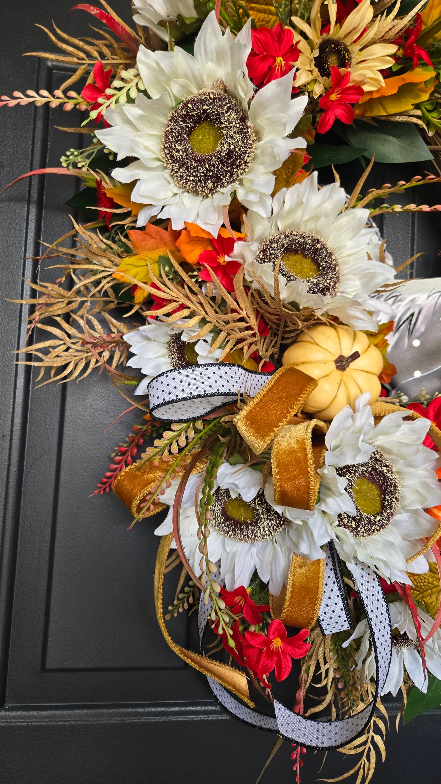Fall Farmhouse Rooster Grapevine Wreath for Ranch, Barn or Front Door