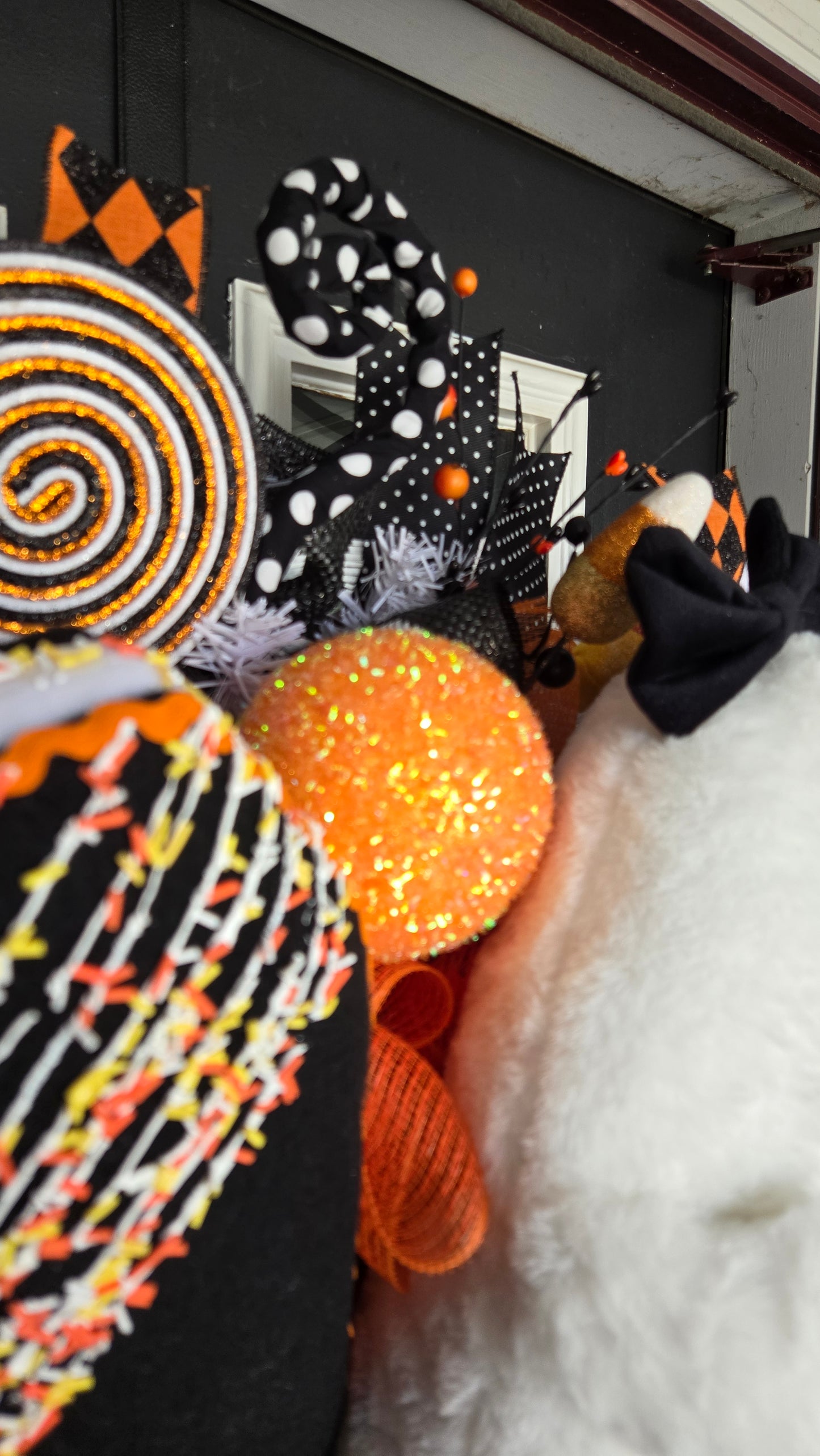 Halloween Ghost Wreath – XL Candy Corn Plush Ghost