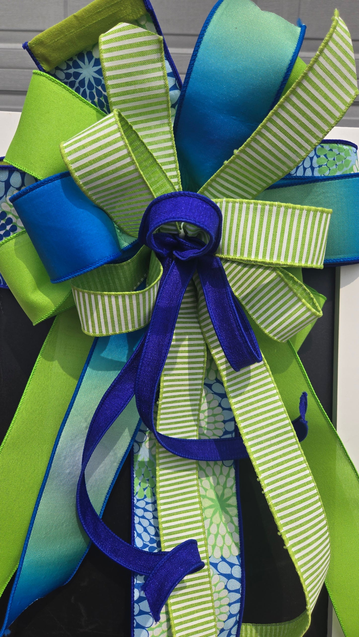 Wreath Bow - Changeable Everyday Black & White Bow for Large Wreaths