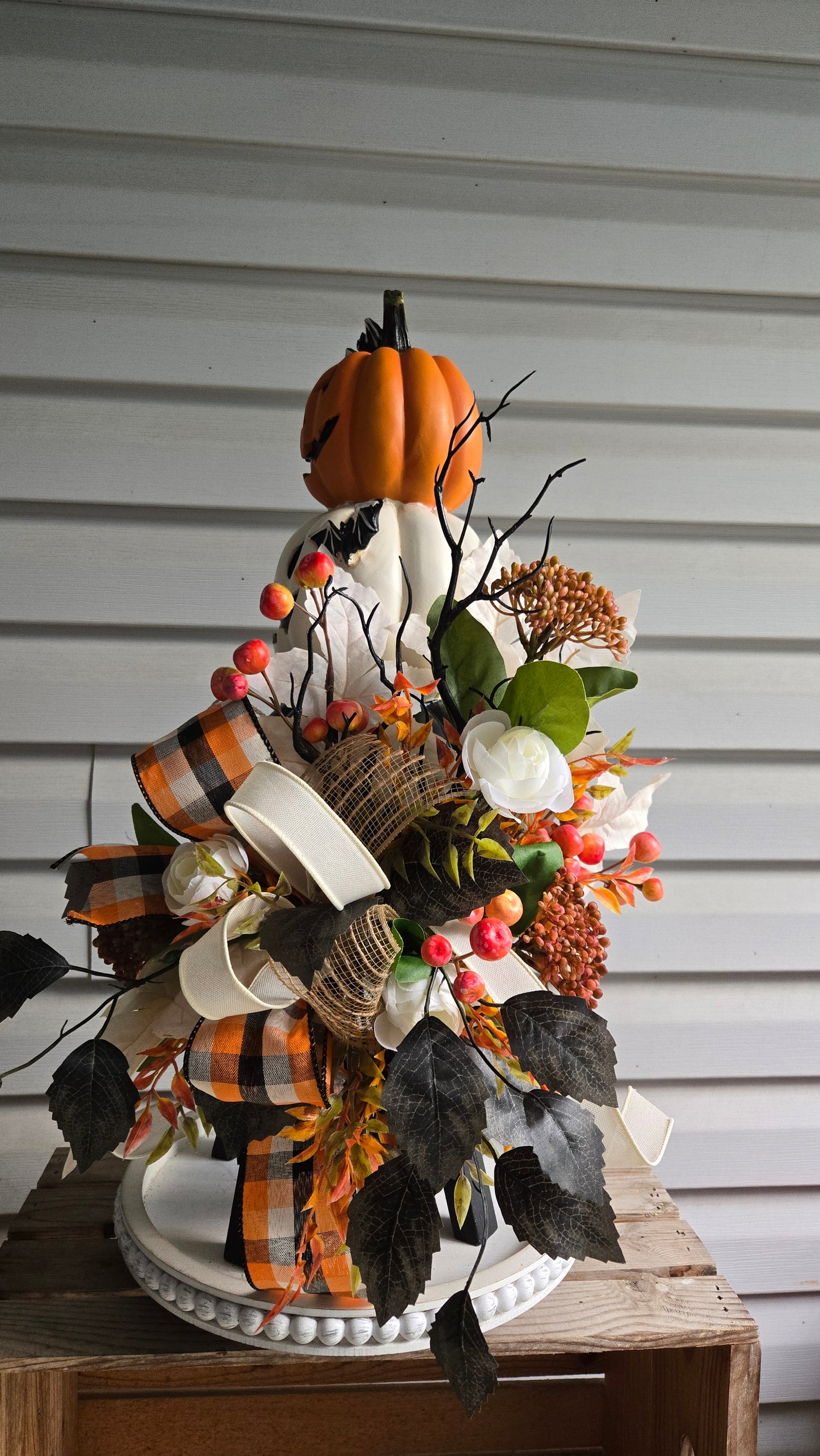 Stacked Jack O'Lantern Halloween and Fall Centerpiece or Table Decor