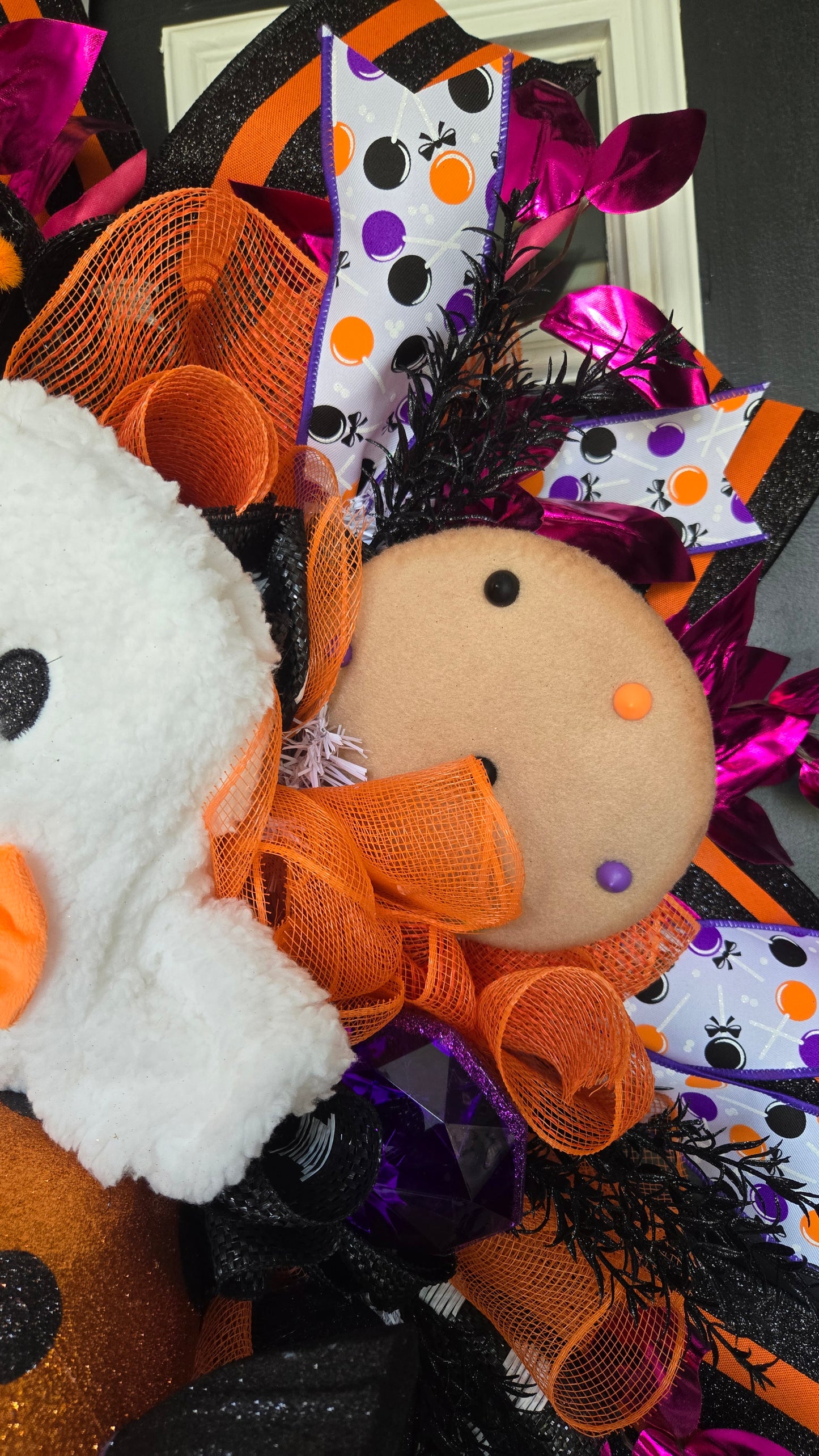Halloween Wreath - Cookies & Candy Boo Bash Ghost Front Door Decor