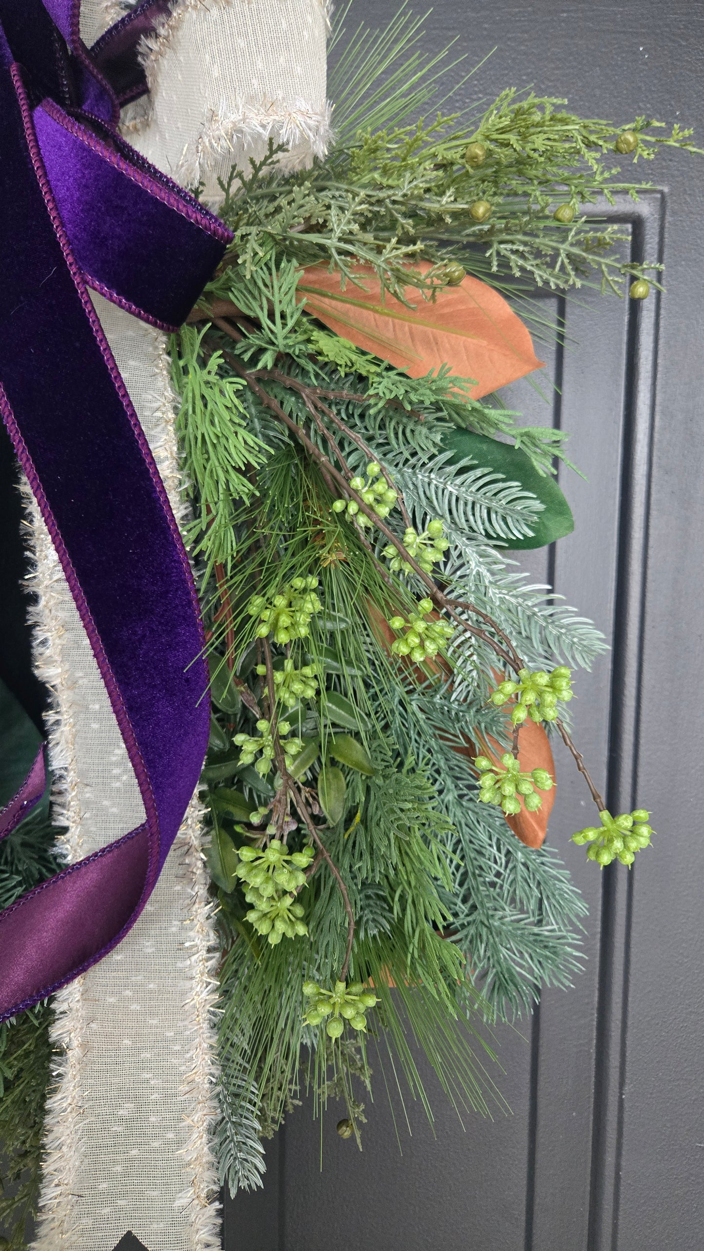 Luxury Winter Greenery Wreath – Everyday Front Door Wreath