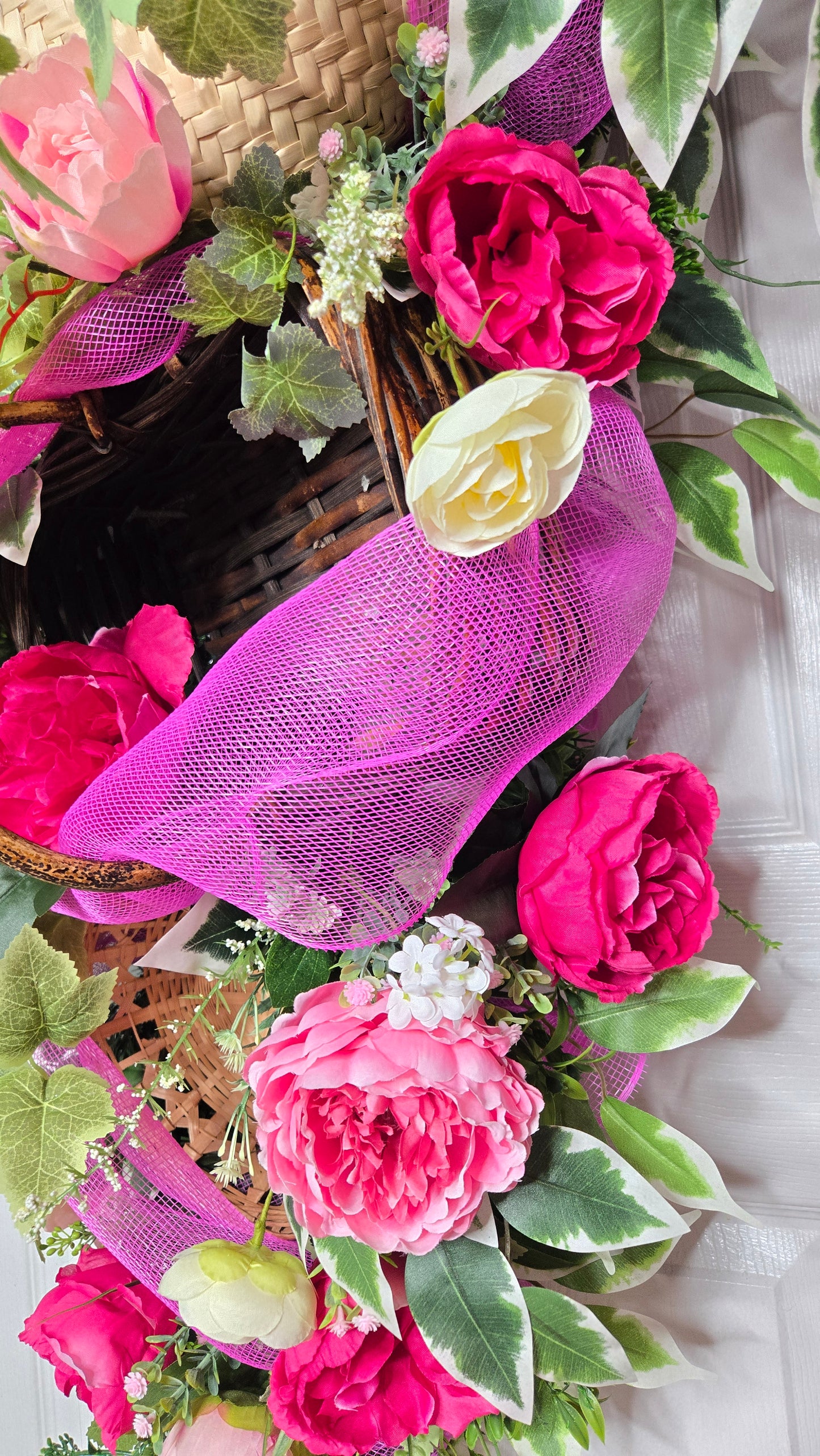 51" Peony Festival and Basket Swag