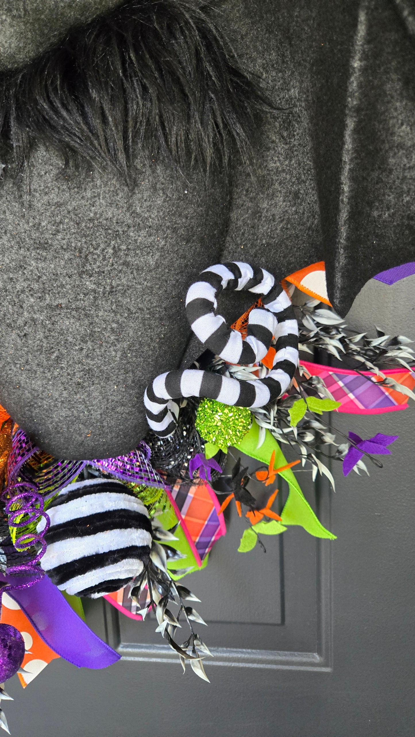 Whimsical Happy Halloween Bat Wreath – Extra Large Door Decor