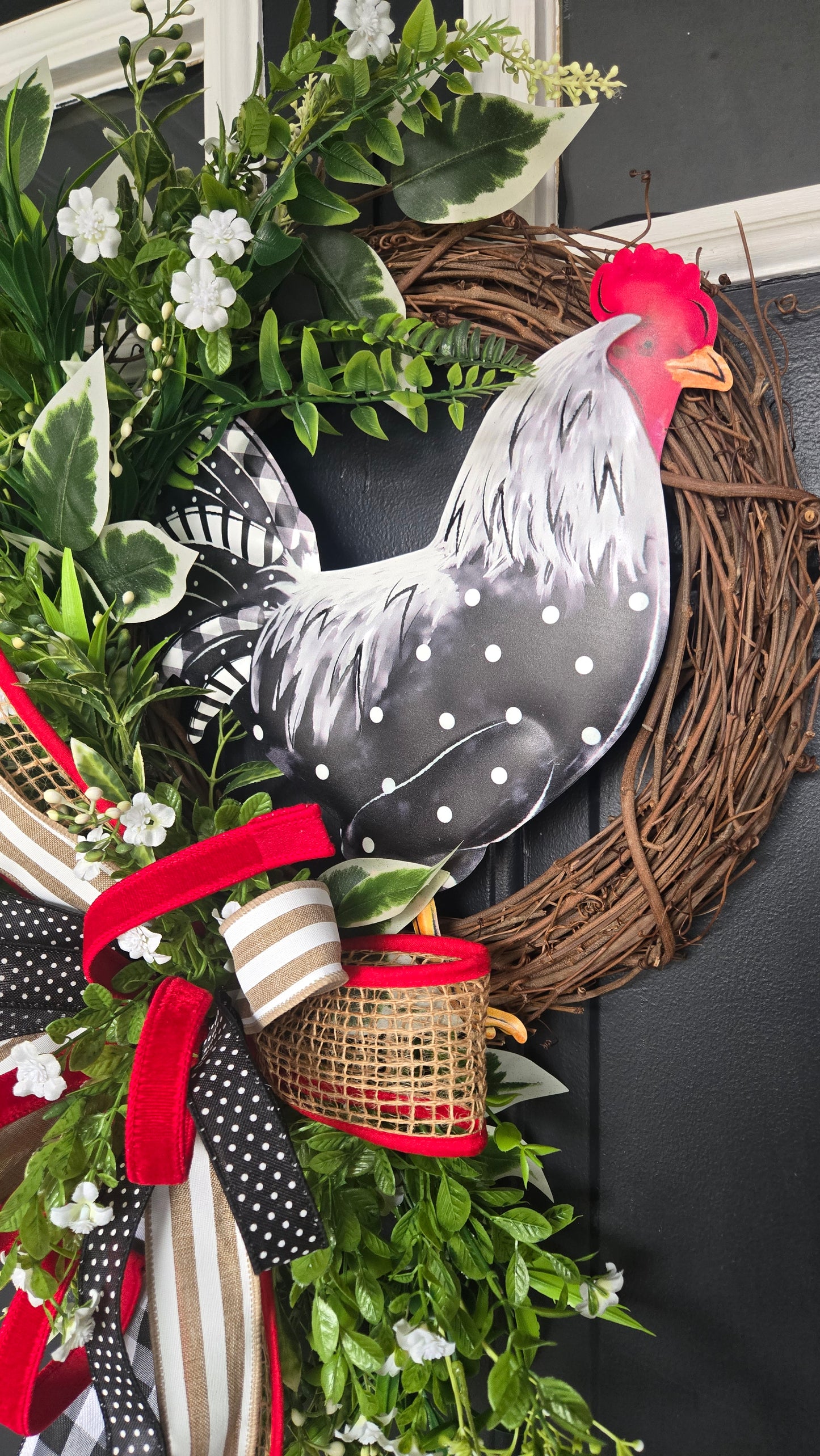 Year Round Farmhouse Rooster Grapevine Wreath