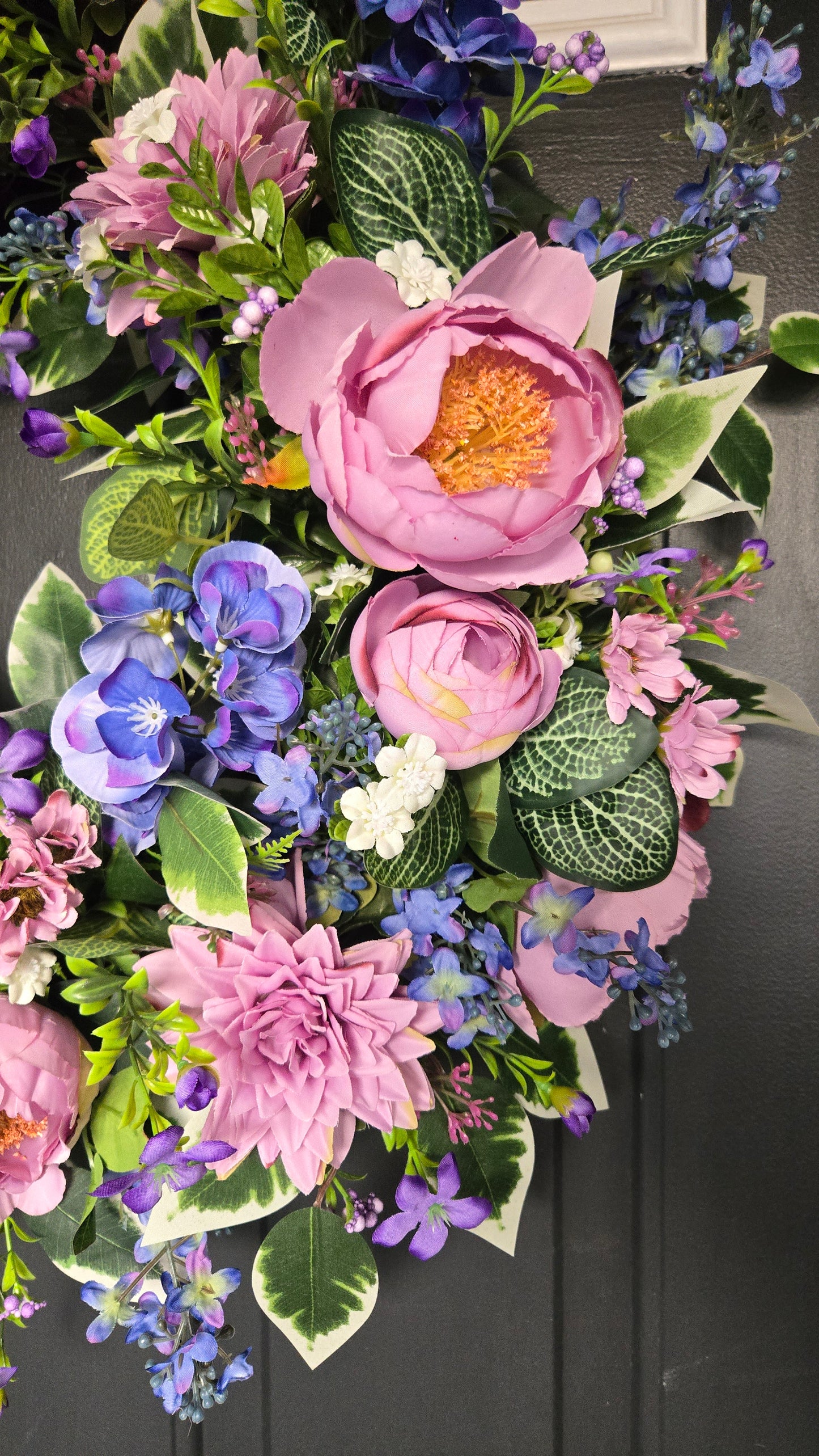 Stunning Lavender Peony and Dahlia Wreath