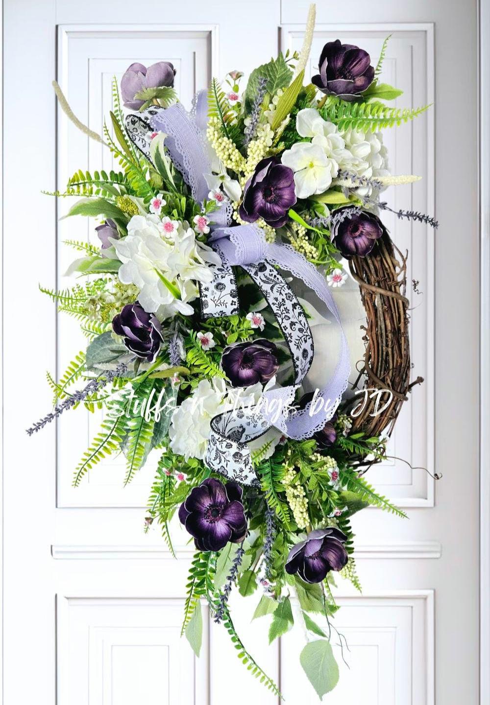 Spring or Summer Purple Every Day Front Door Wreath Stuffs n Things by JD
