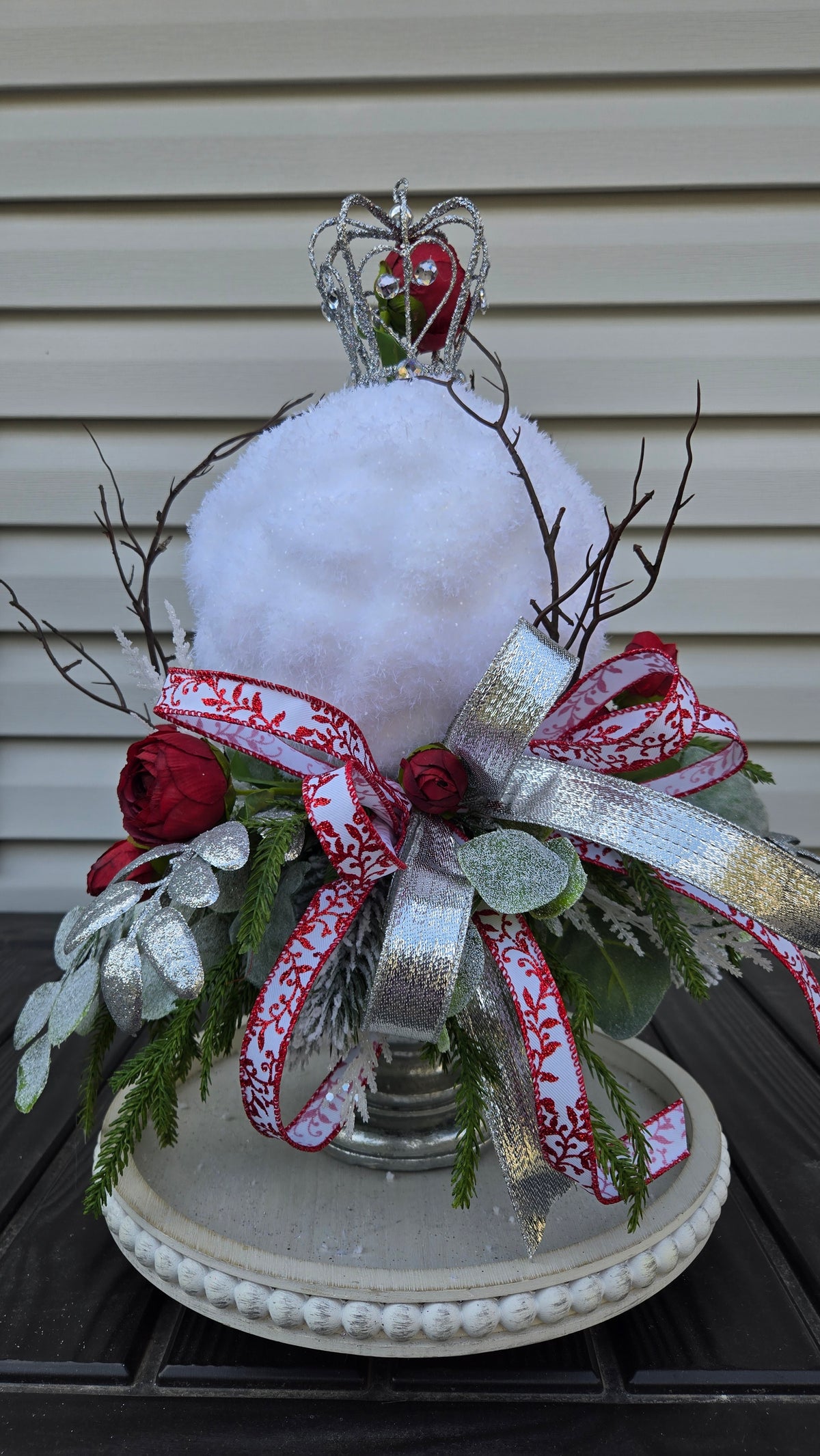 Enchanted Rose Christmas Centerpiece | Beauty and the Beast Inspired Holiday Decor | Disney Inspired Winter Fairytale Arrangement