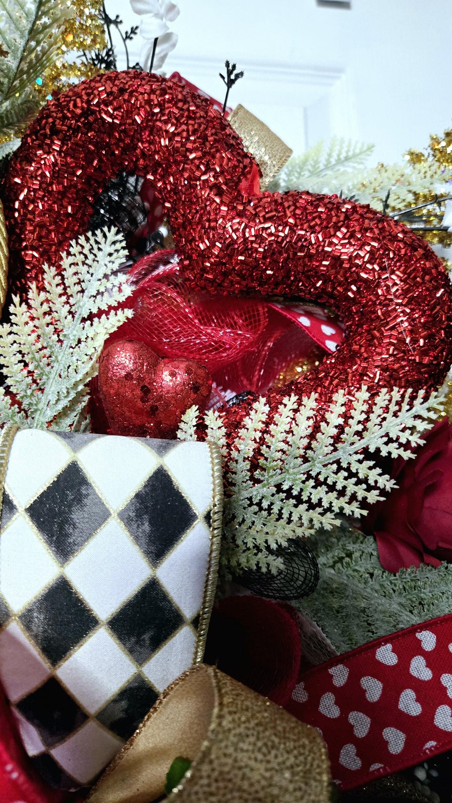 Queen of Hearts Alice in Wonderland themed Front Door Wreath Stuffs n Things by JD