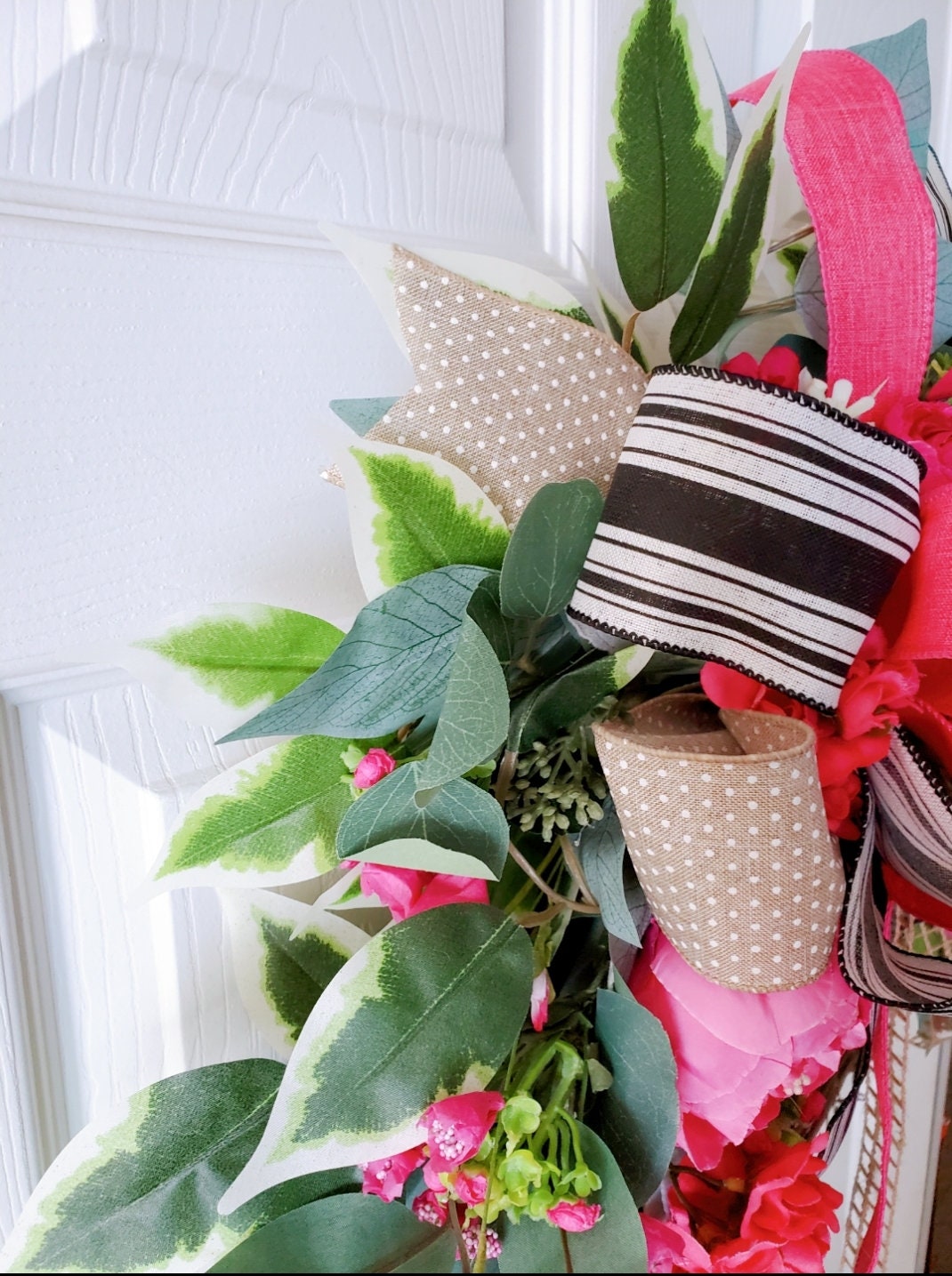 Pink Peony Grapevine Front Door Wreath Stuffs n Things by JD