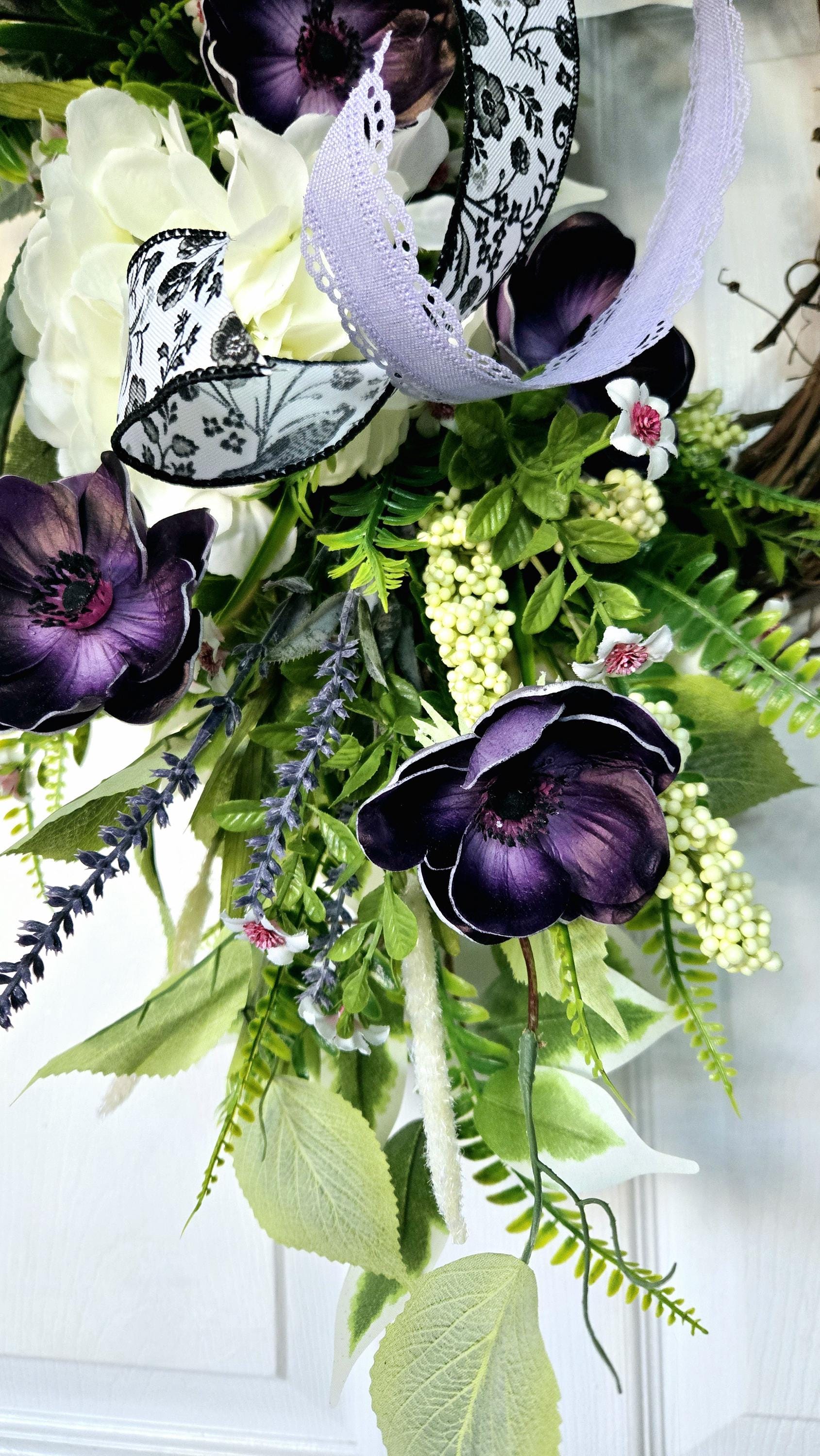 Spring or Summer Purple Every Day Front Door Wreath Stuffs n Things by JD