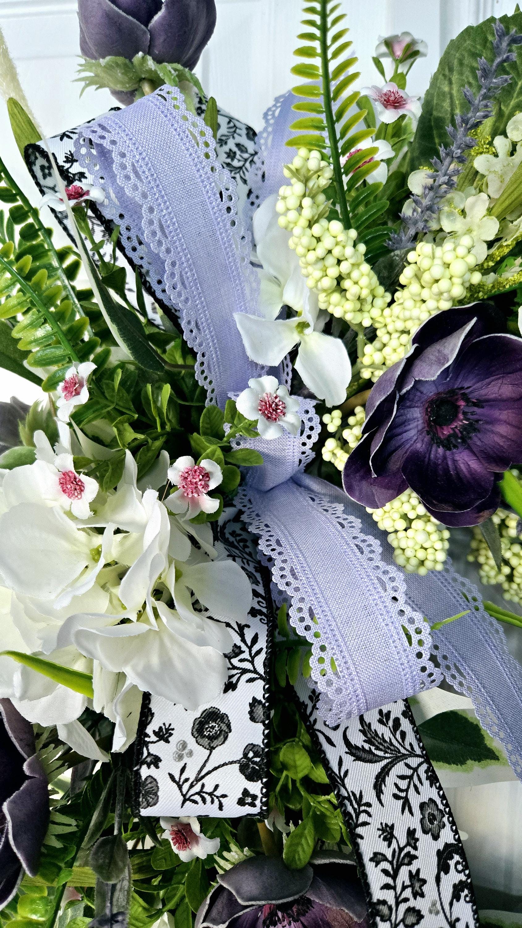 Spring or Summer Purple Every Day Front Door Wreath Stuffs n Things by JD